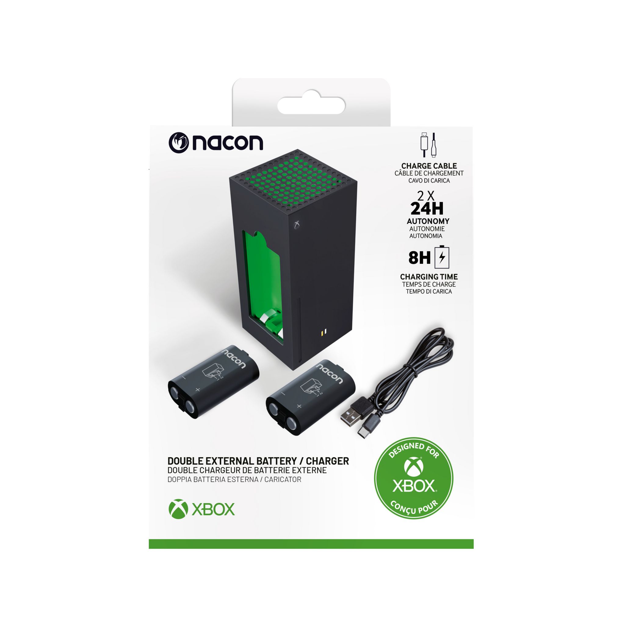 NACON Double chargeur de batterie externe Xbox