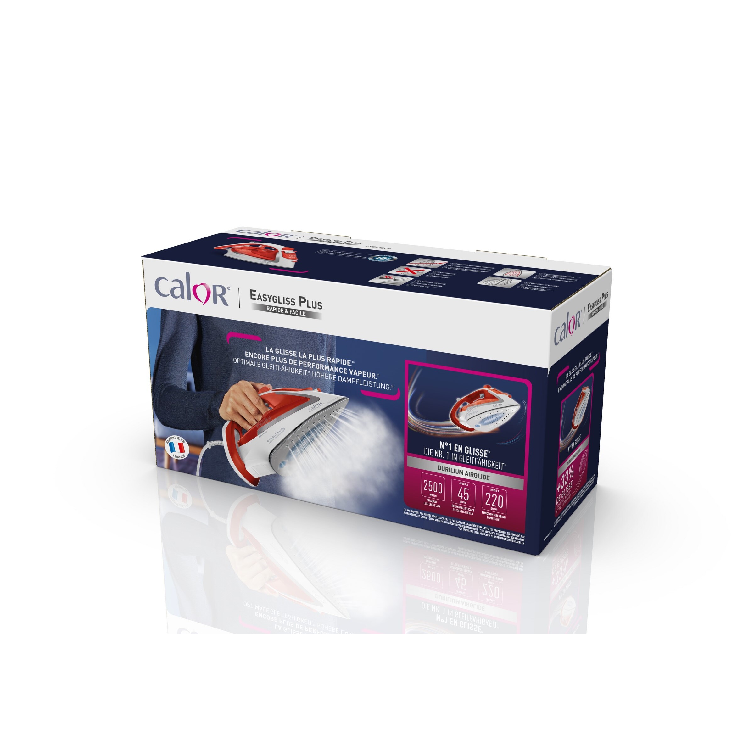 Voir la diapositive 2 : CALOR Fer à vapeur FV5722C0 - Rouge