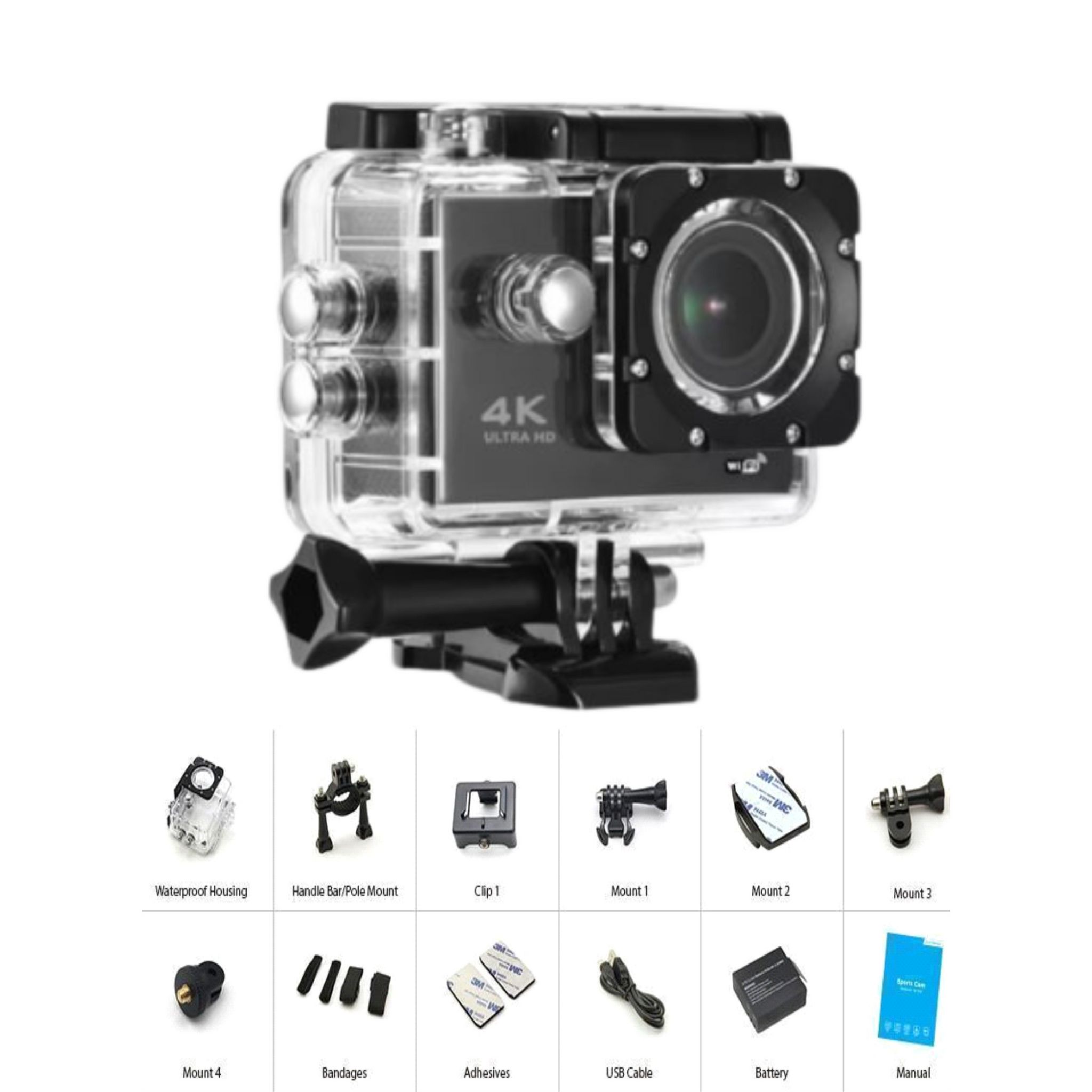 Voir la diapositive 3 : TELEFUNKEN Caméra de sport CrossBuds TLVID02 4K - Noir