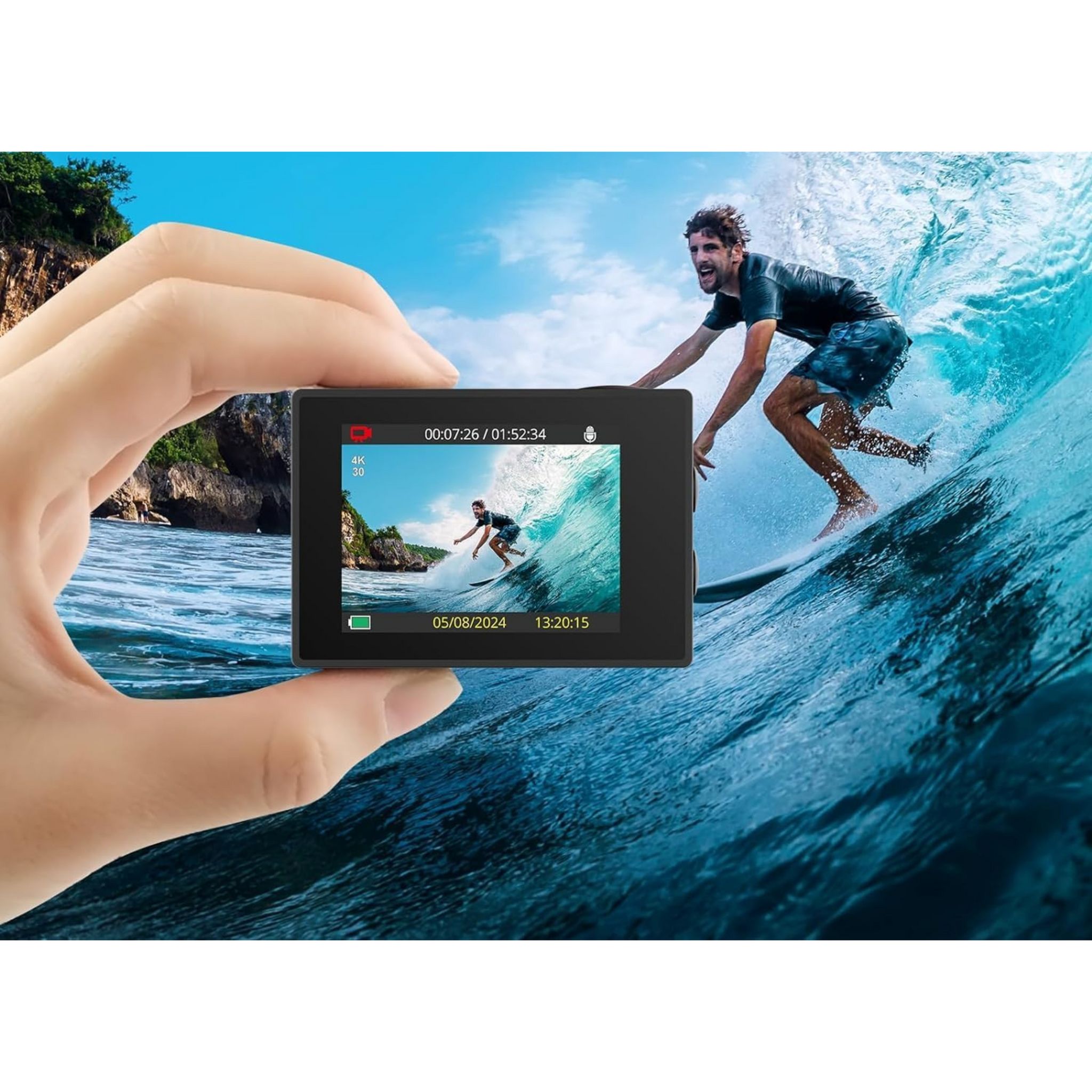 Voir la diapositive 5 : TELEFUNKEN Caméra de sport CrossBuds TLVID02 4K - Noir