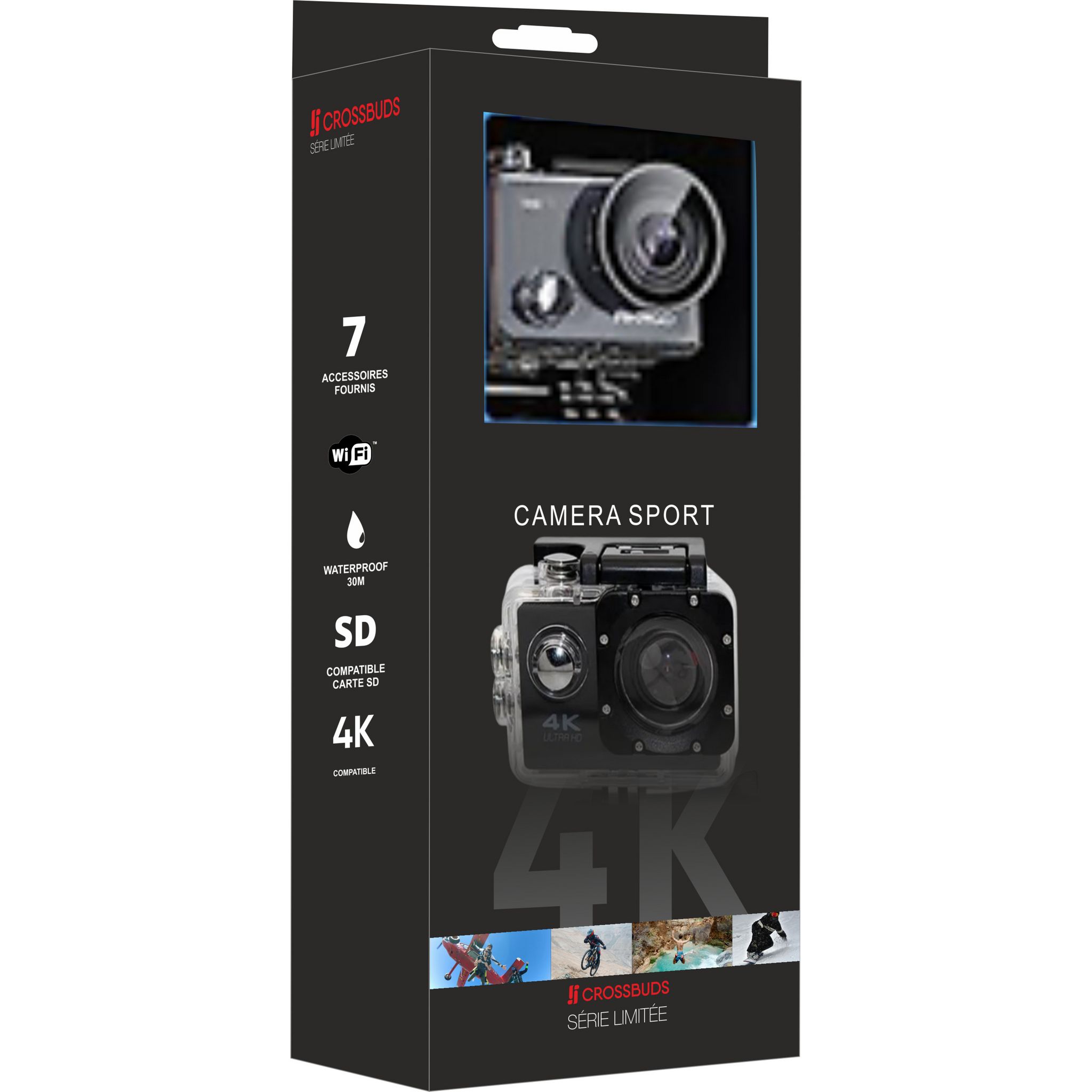 Voir la diapositive 6 : TELEFUNKEN Caméra de sport CrossBuds TLVID02 4K - Noir