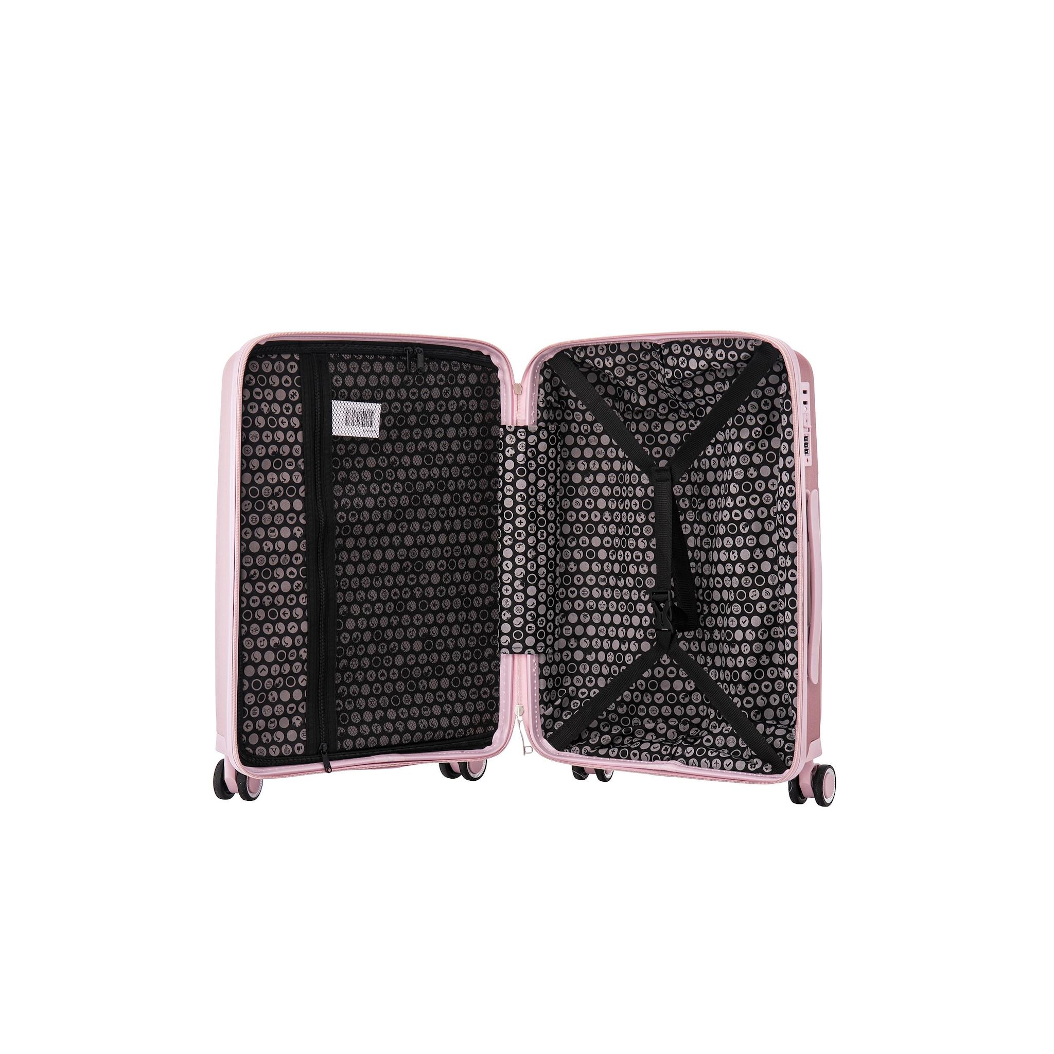 Voir la diapositive 5 : Valise Twinny Polypropylène 55cm - Rose