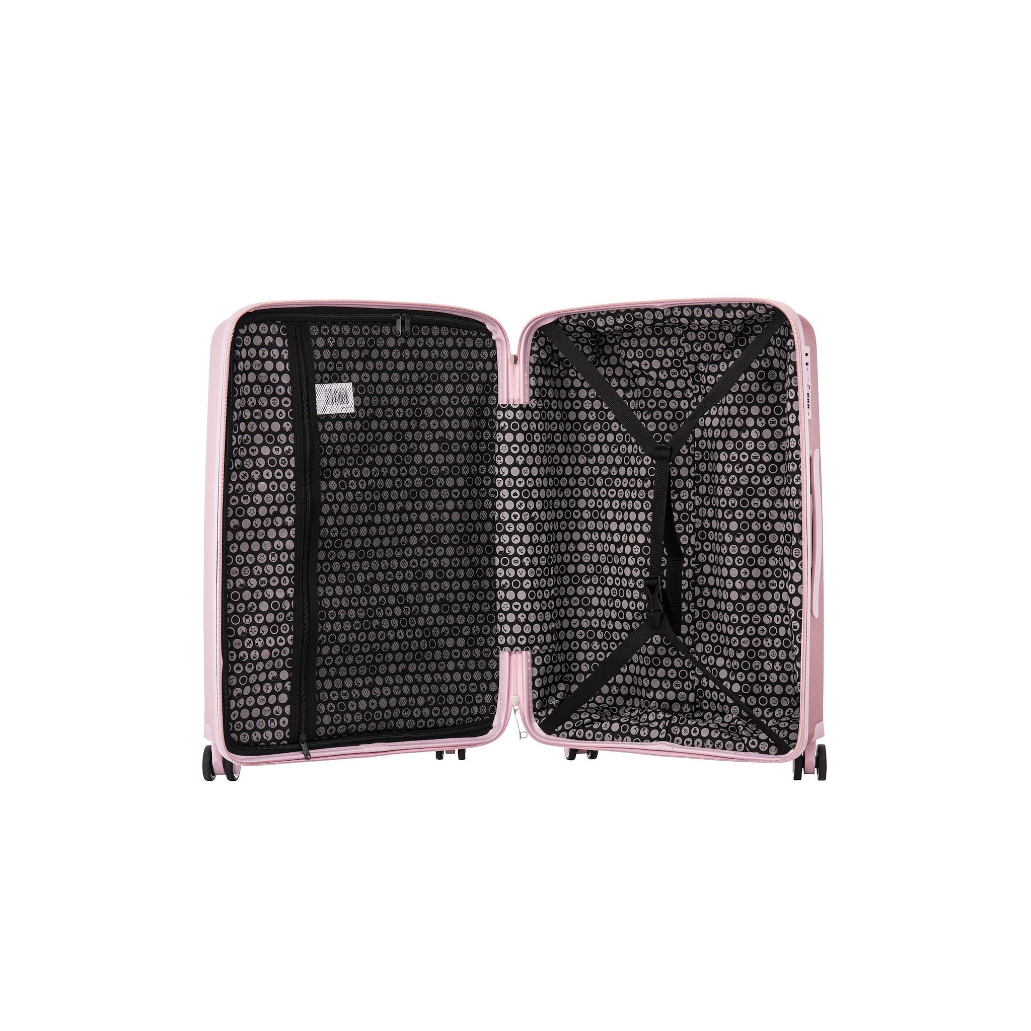 Voir la diapositive 5 : Valise Twinny Polypropylène 65cm - Rose