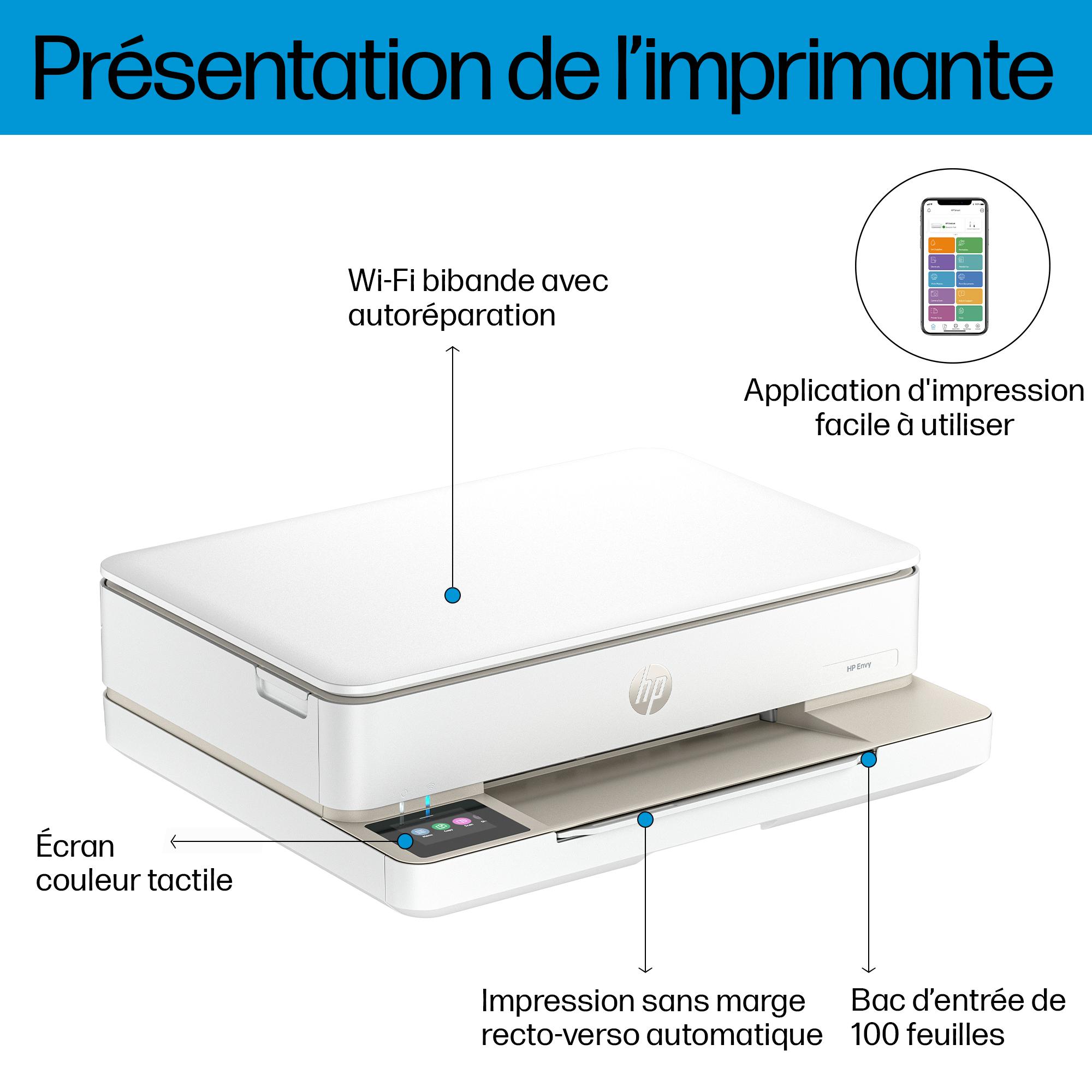 Voir la diapositive 3 : HP Imprimante ENVY 6132E éligible Instant Ink