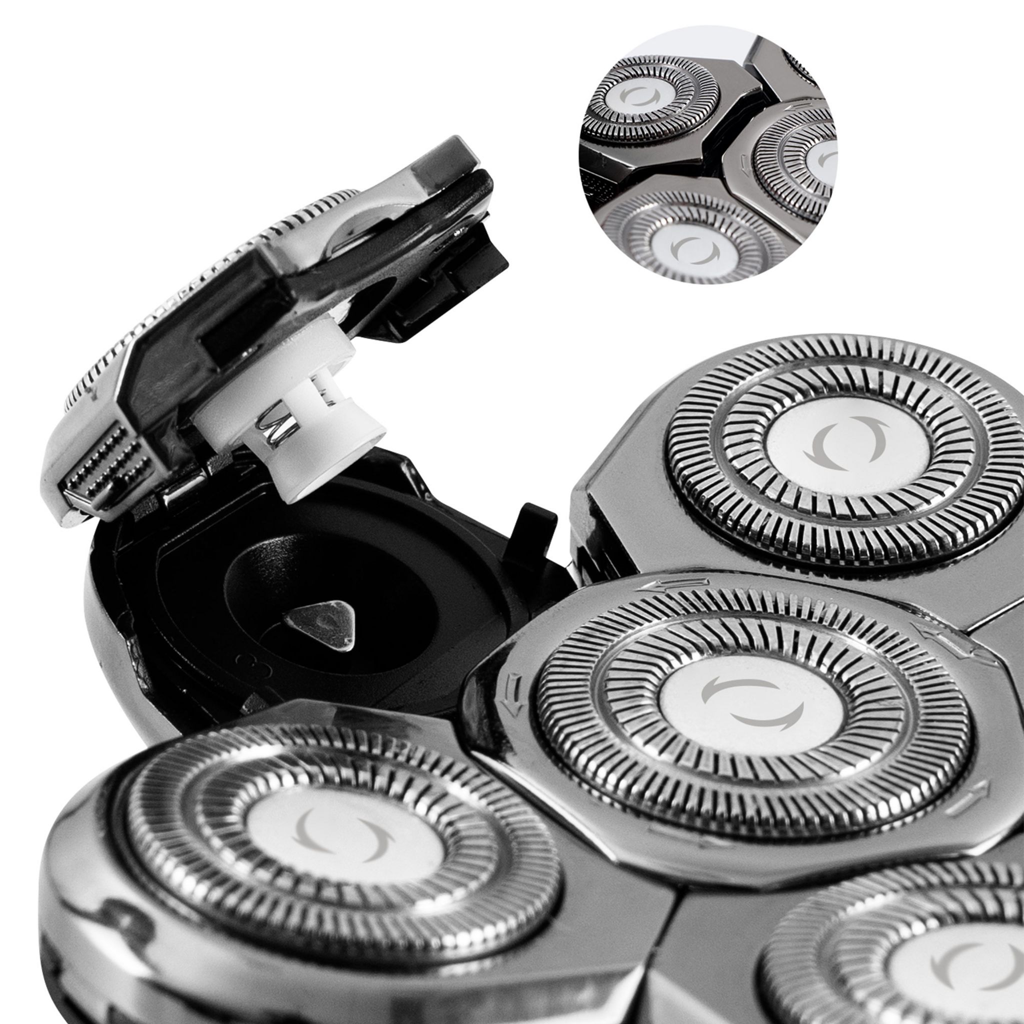 Voir la diapositive 12 : BECKER SHAVES & TRIMS Rasoir à 6 têtes rotatives H6 - Gris