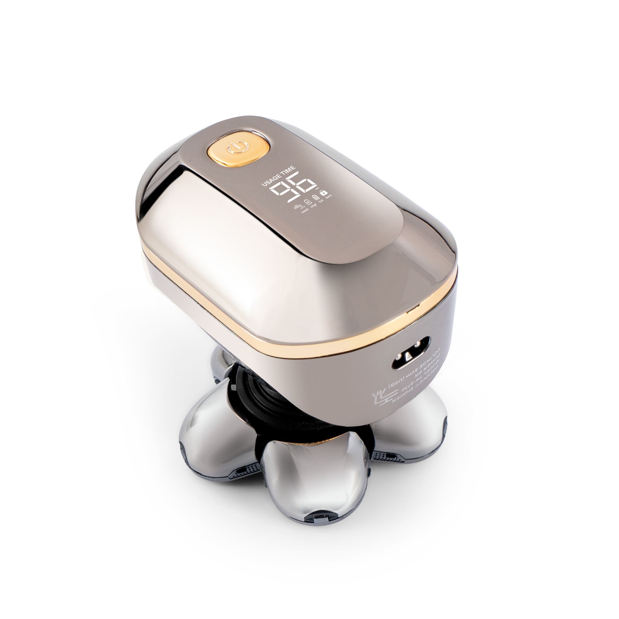 Voir la diapositive 3 : BECKER SHAVES & TRIMS Rasoir à 6 têtes rotatives H6 - Gris