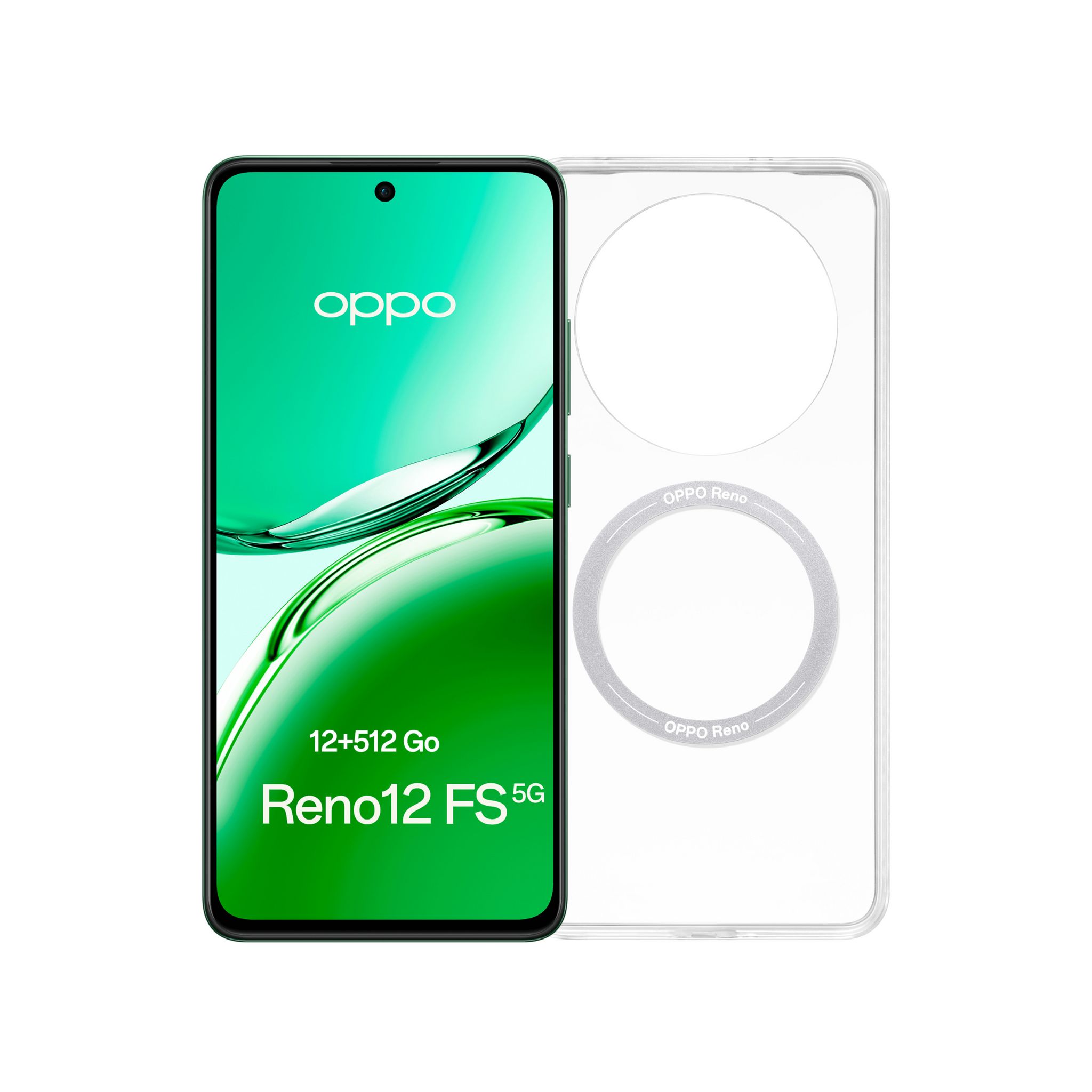 Voir la diapositive 2 : OPPO Reno 12FS 5G 512Go+Coque - Vert