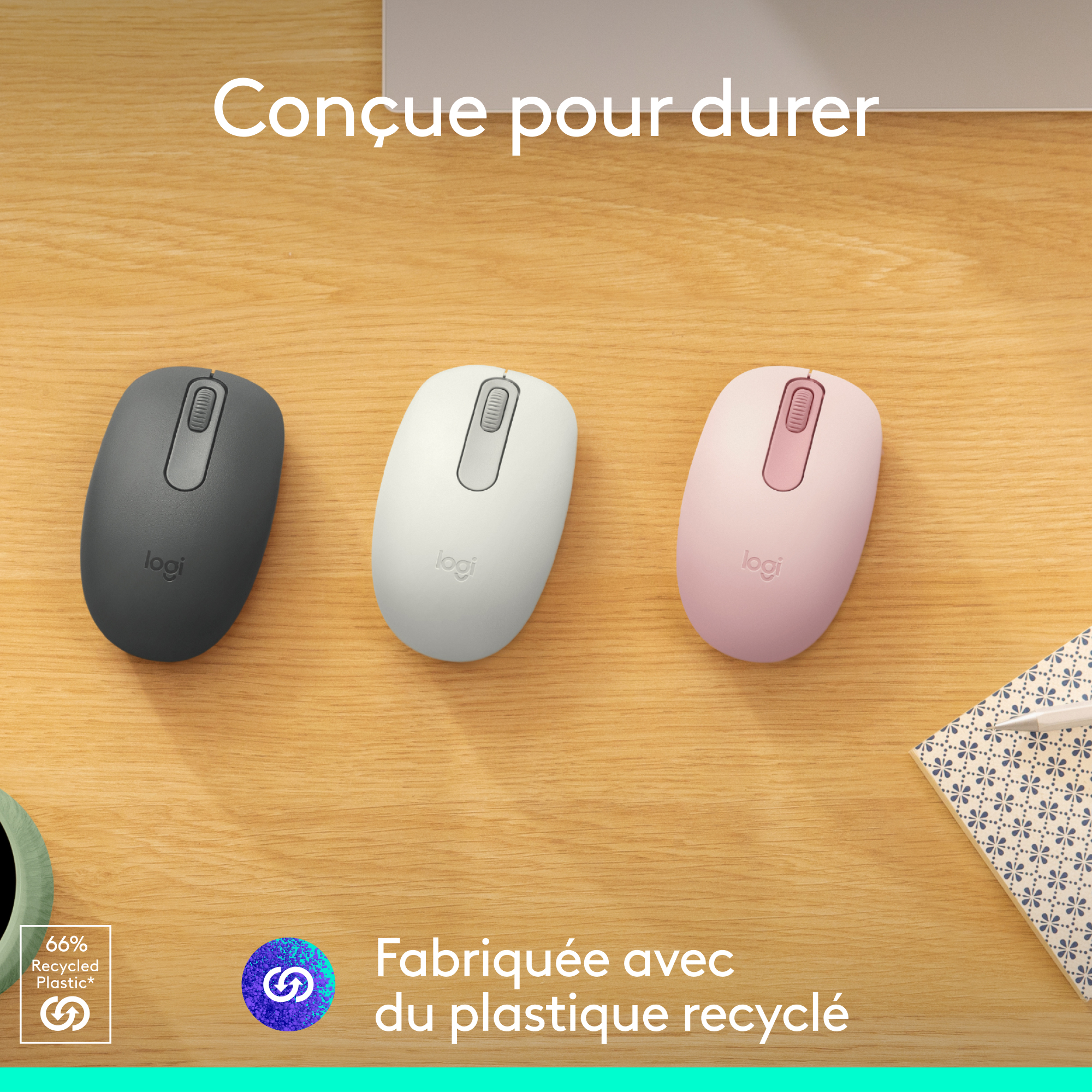 Voir la diapositive 4 : LOGITECH Souris Sans Fil M196 - Rose