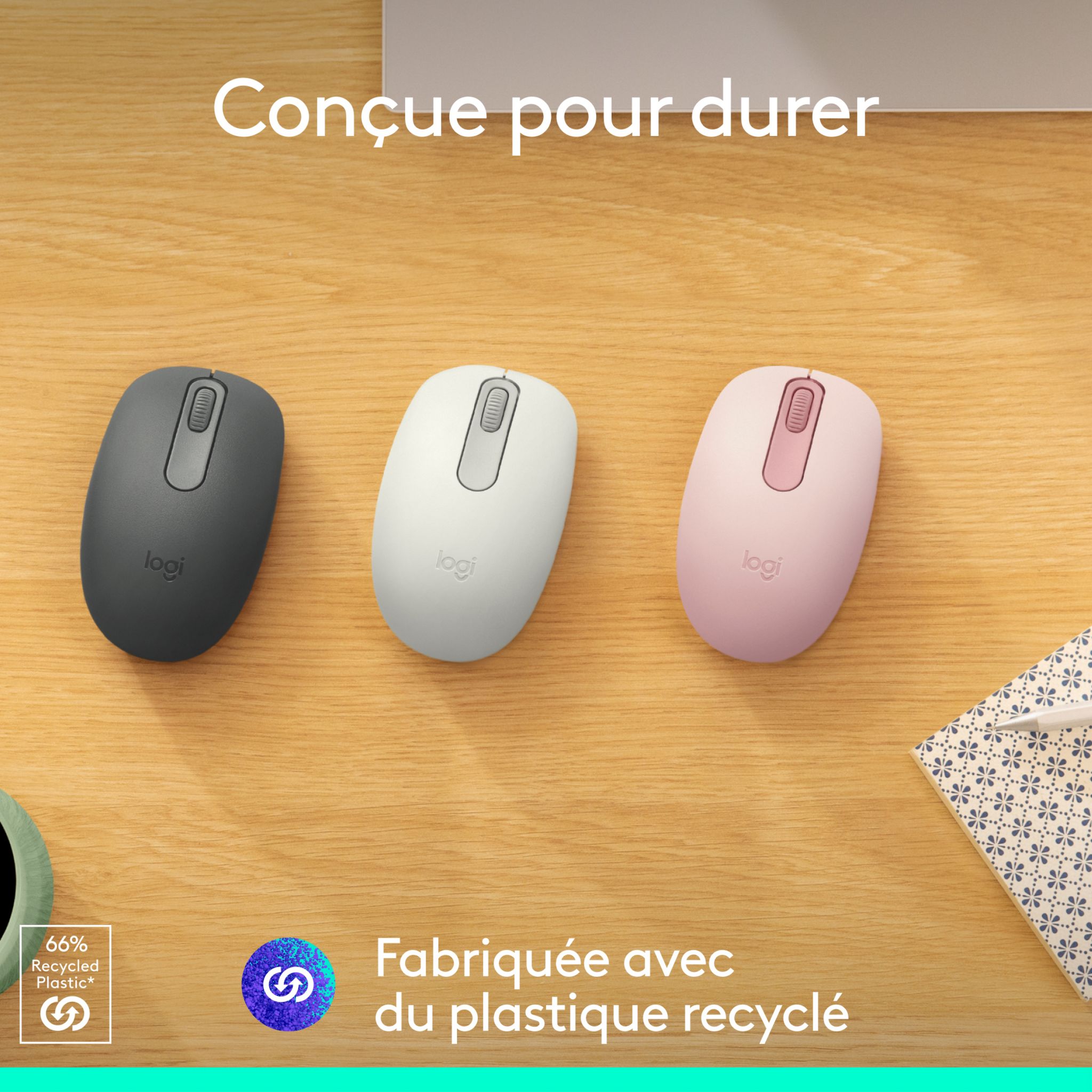 Voir la diapositive 4 : LOGITECH Souris Sans Fil M196 - Rose
