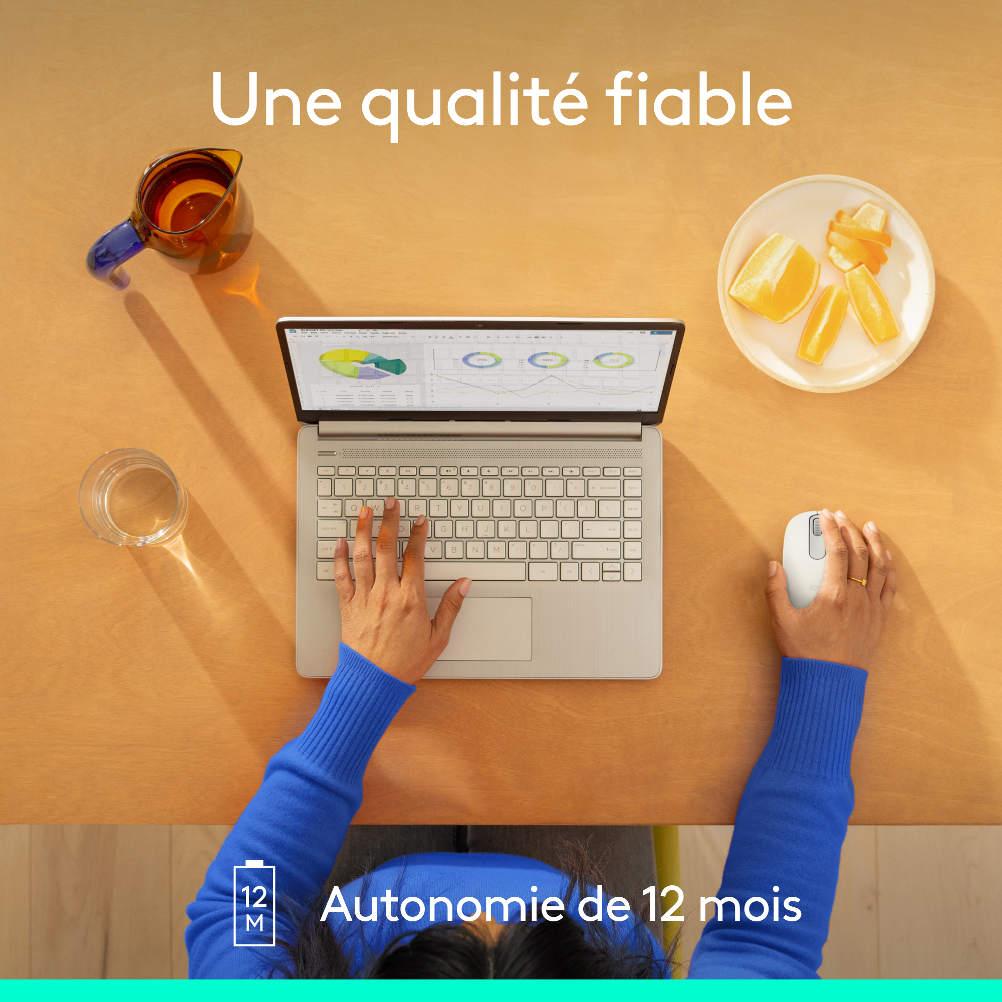 Voir la diapositive 6 : LOGITECH Souris Sans Fil M196 - Blanc