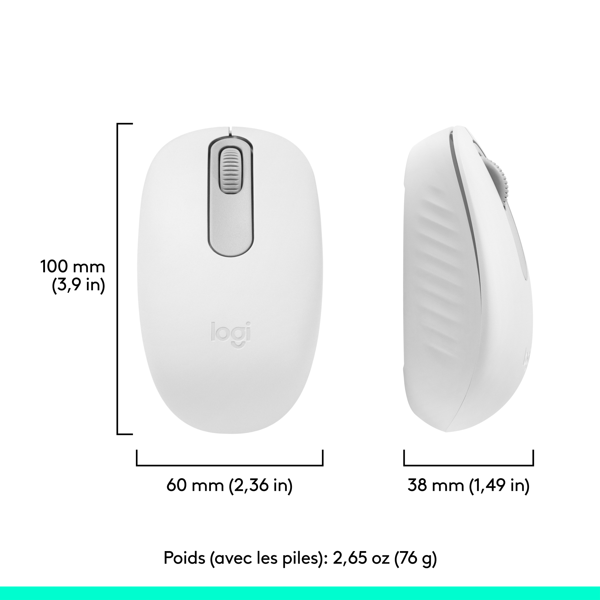 Voir la diapositive 8 : LOGITECH Souris Sans Fil M196 - Blanc