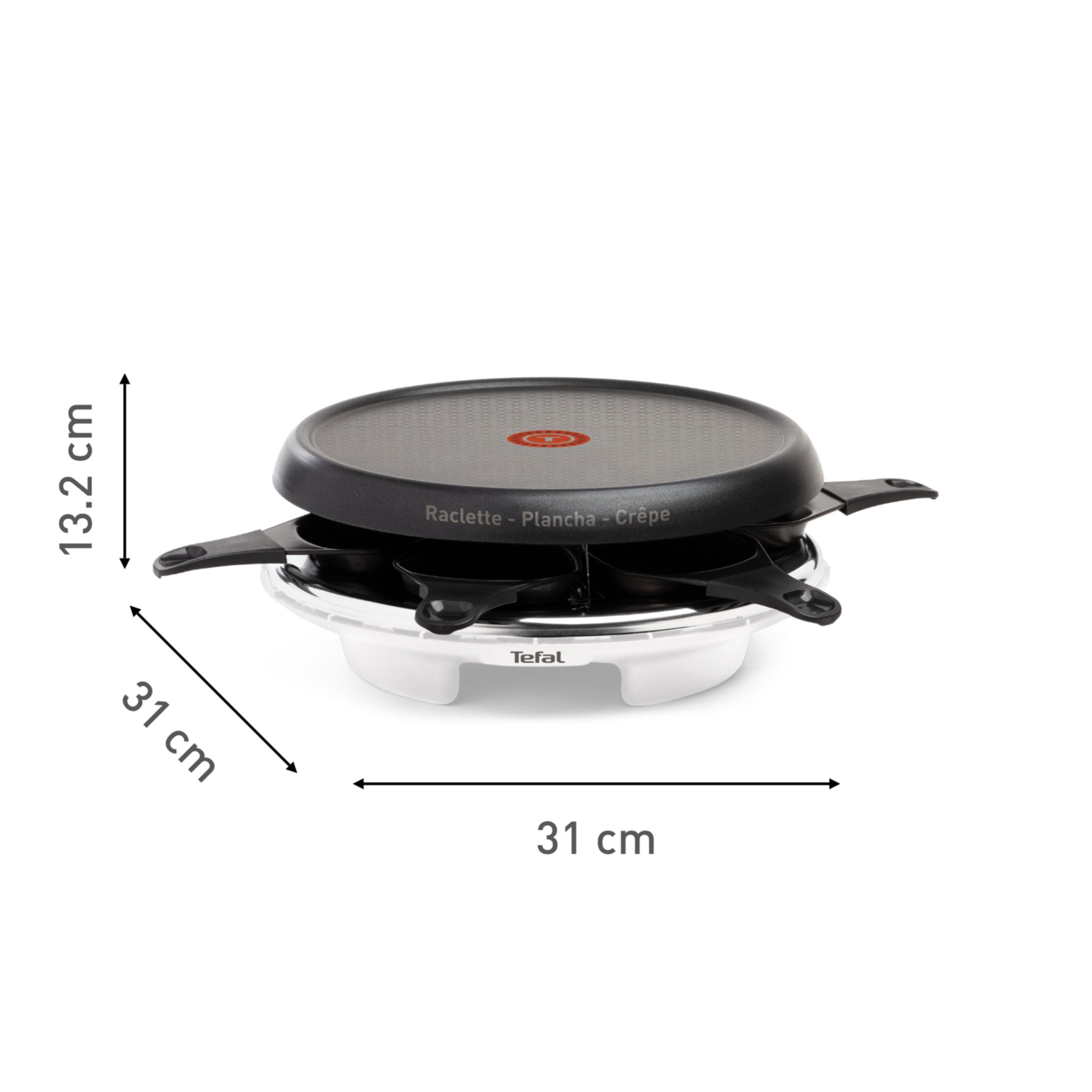 Voir la diapositive 2 : TEFAL Appareil à raclette RE151110 - Blanc