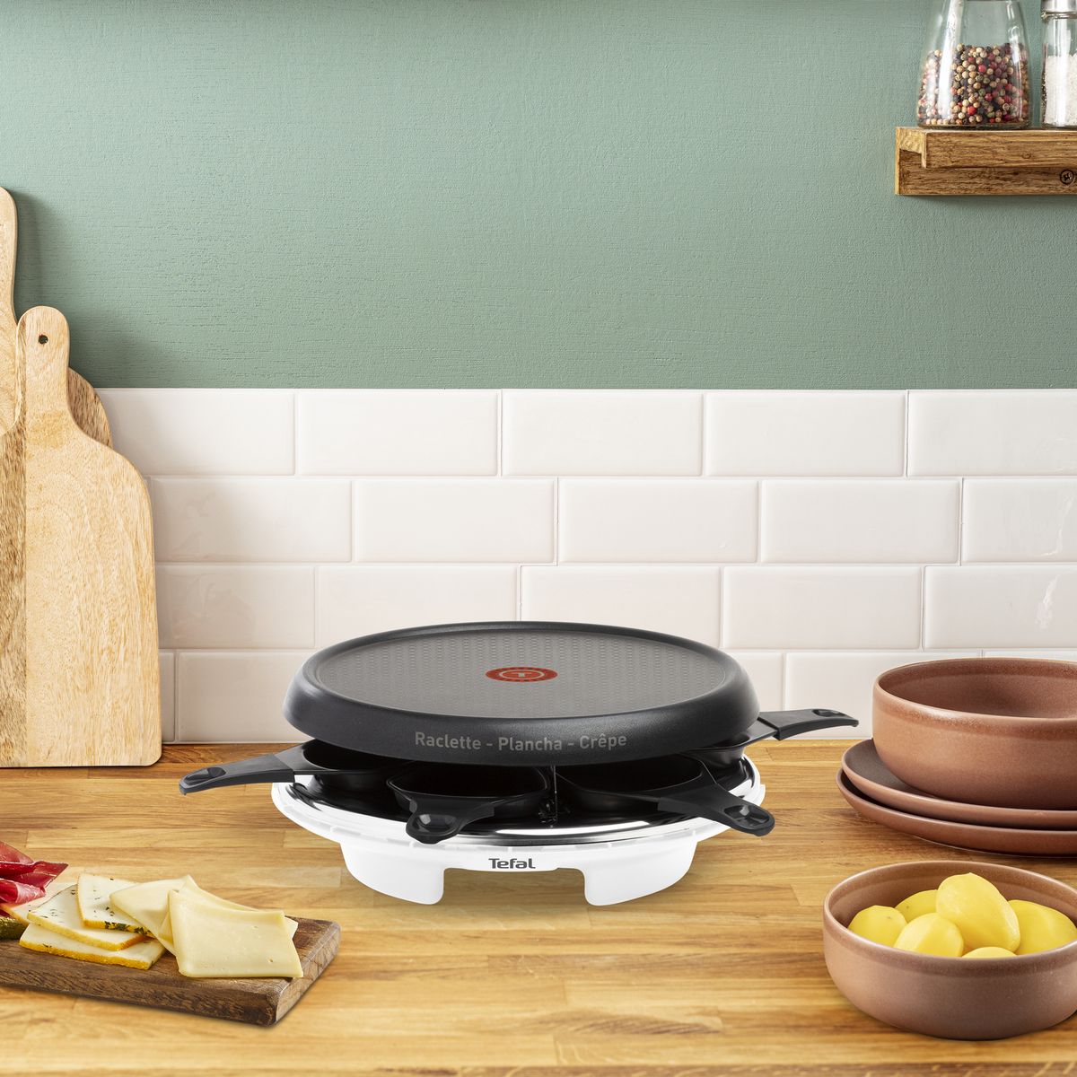 TEFAL Appareil à raclette RE151110 - Blanc