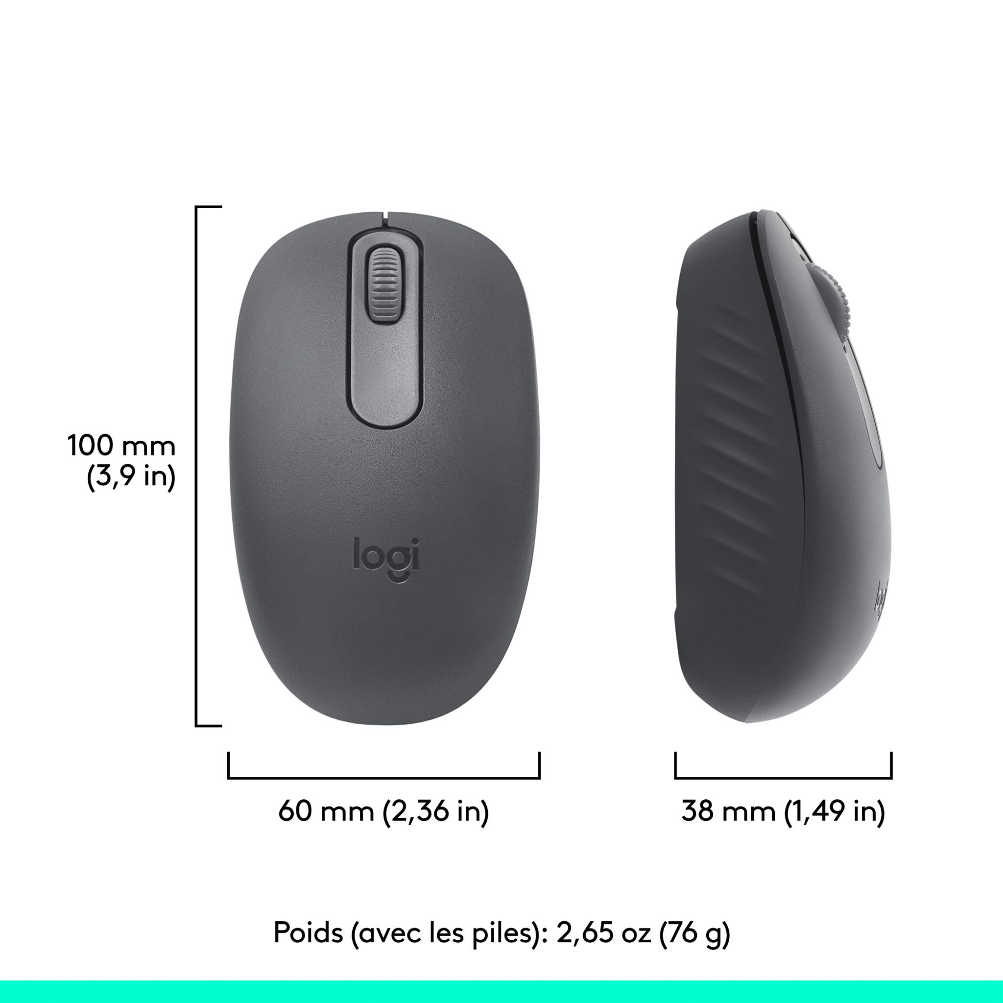 Voir la diapositive 8 : LOGITECH Souris Sans Fil M196 - Noir