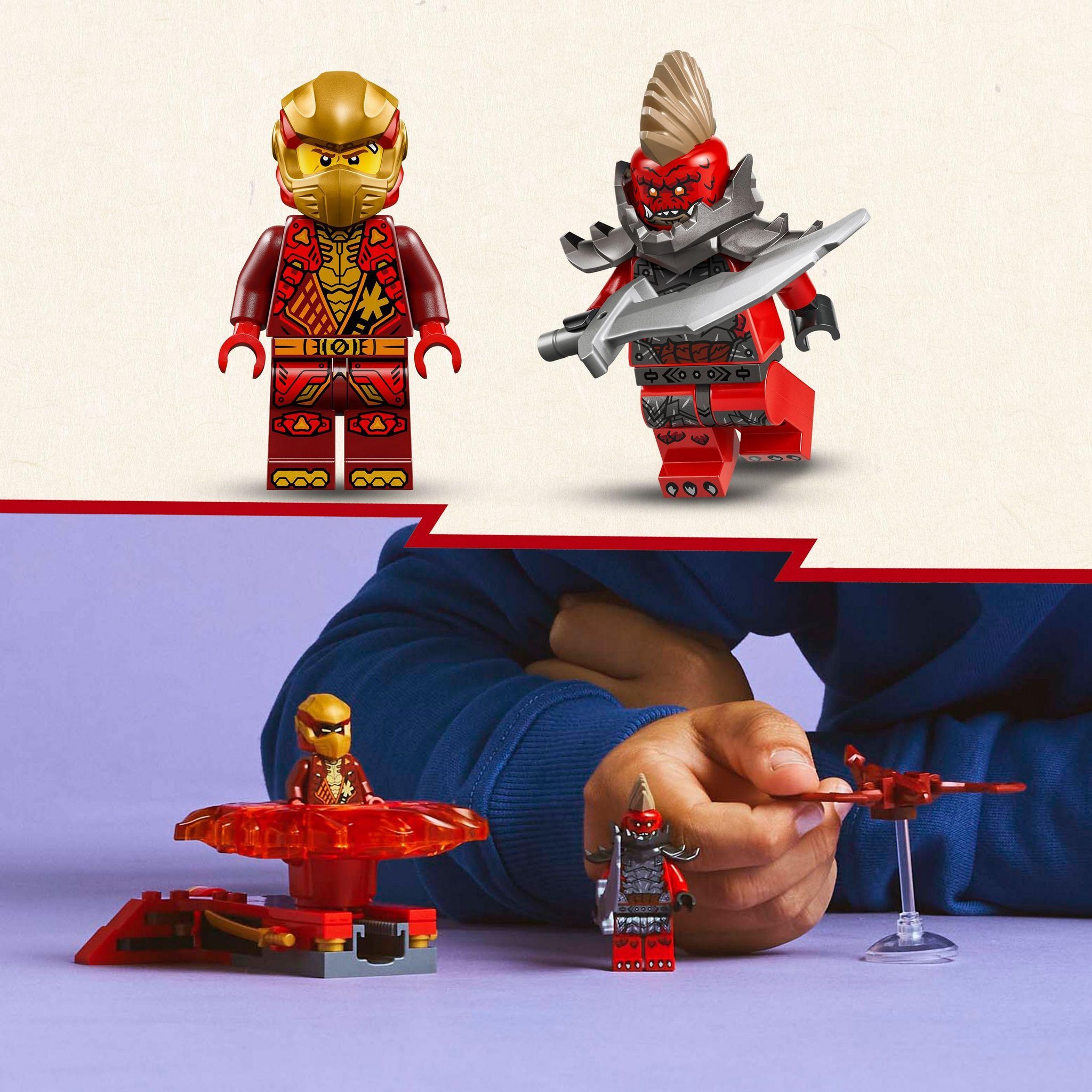 Voir la diapositive 5 : LEGO Ninjago 71823 - La toupie Spinjitzu du dragon de Kai