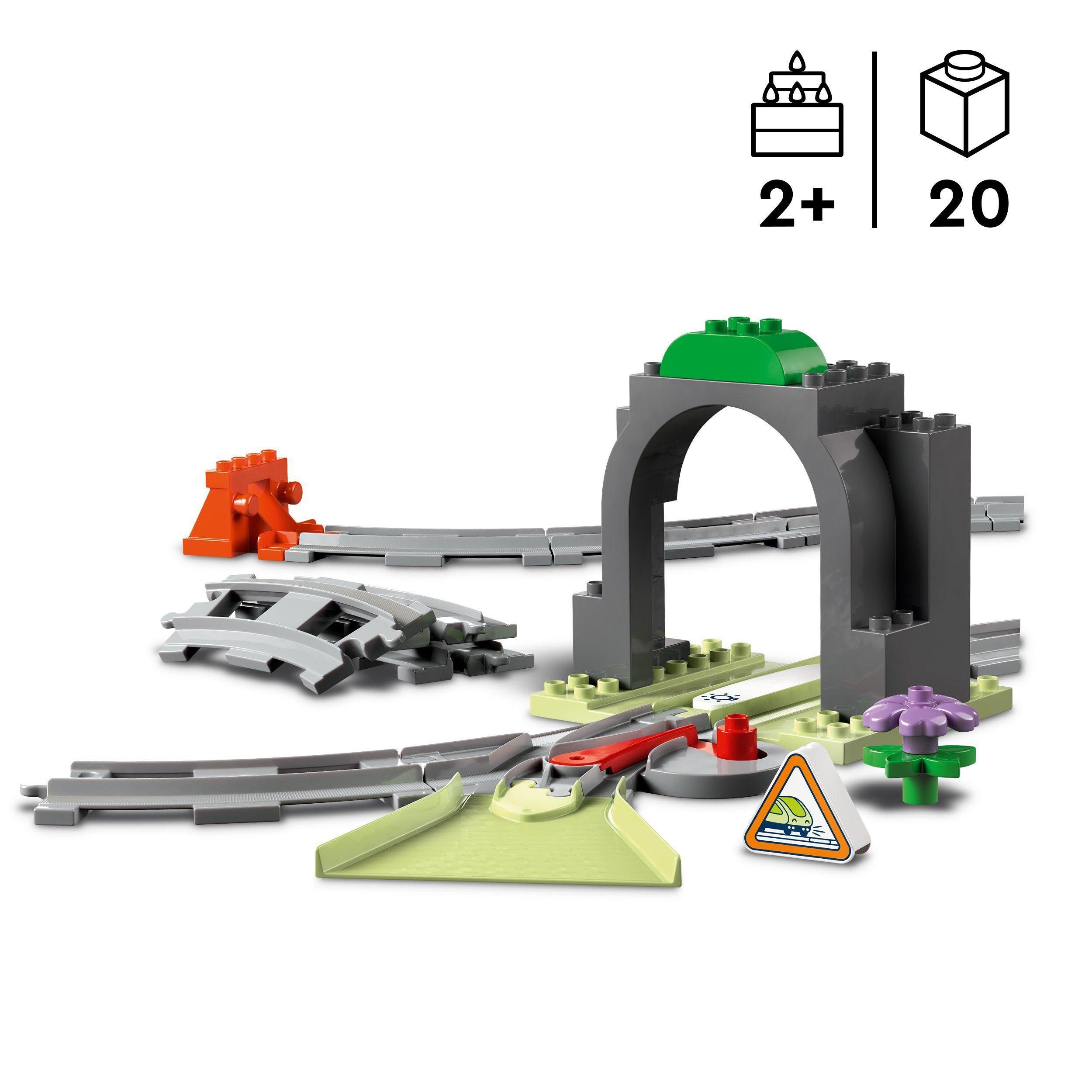 Voir la diapositive 3 : LEGO LEGO DUPLO Ma Ville 10425 Set d'Extension : Les Rails et le Tunnel du Train - Jouet Enfant