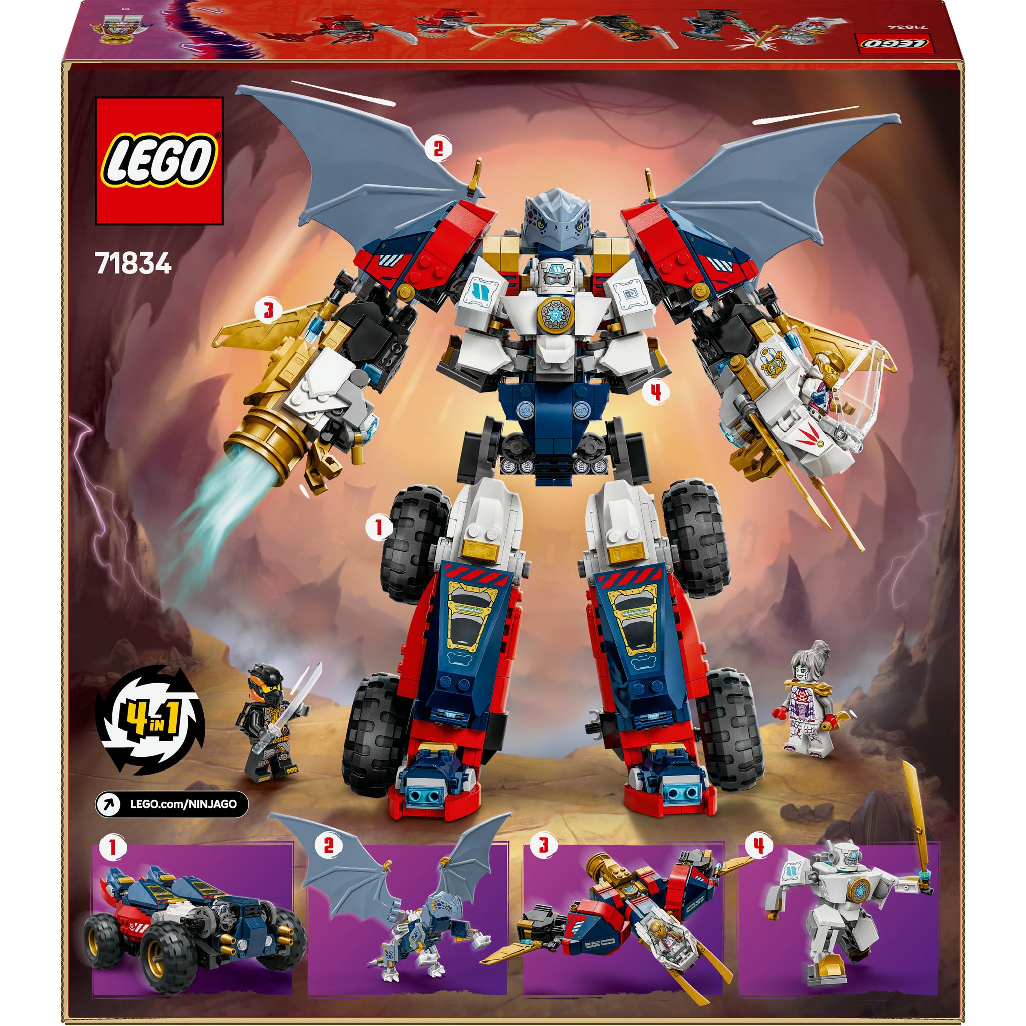 Voir la diapositive 3 : LEGO Ninjago 71834 - Le robot Ultra Combo de Zane