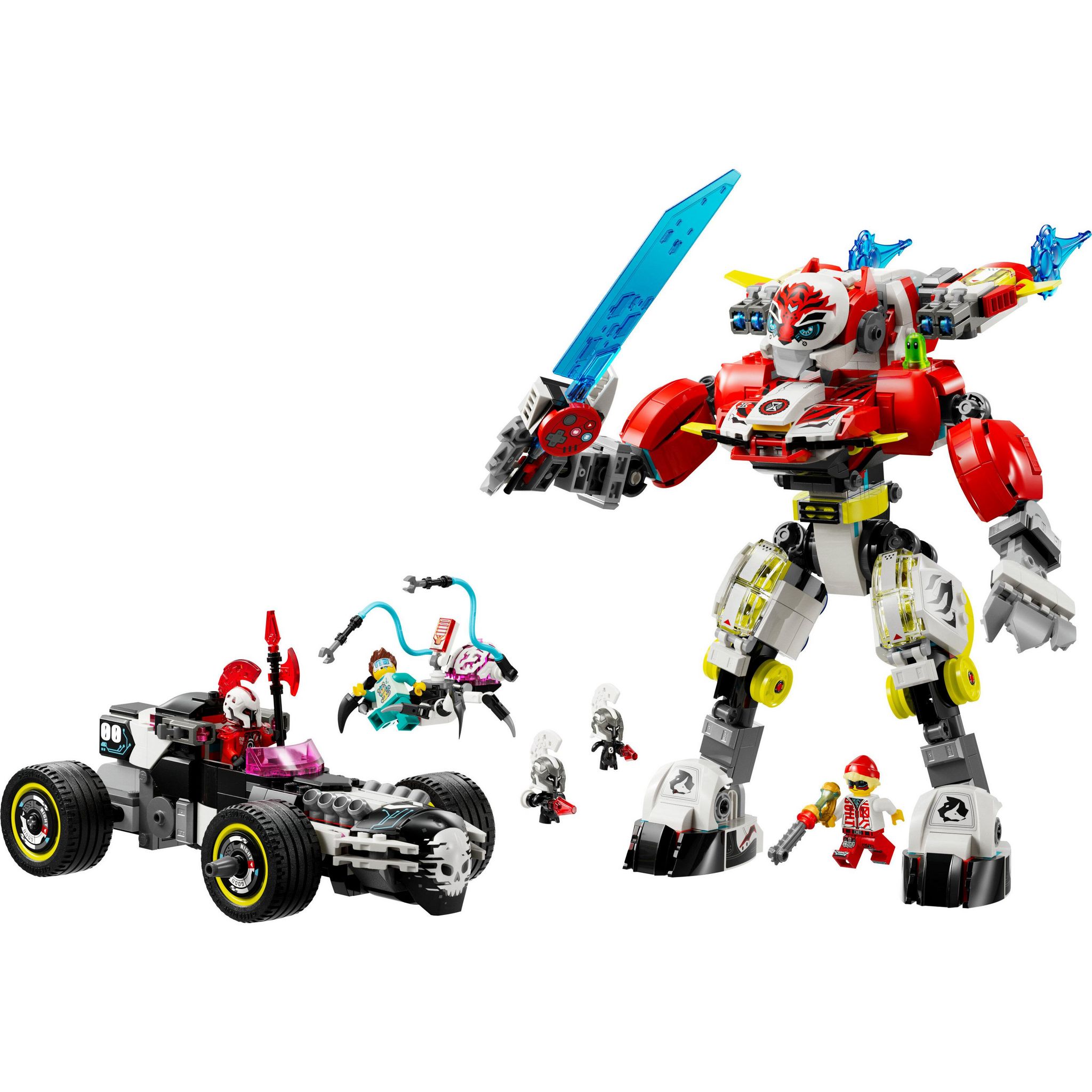 Voir la diapositive 2 : LEGO DREAMZzz 71497 - Robot-Tigre de Cooper et bolide de Zéro