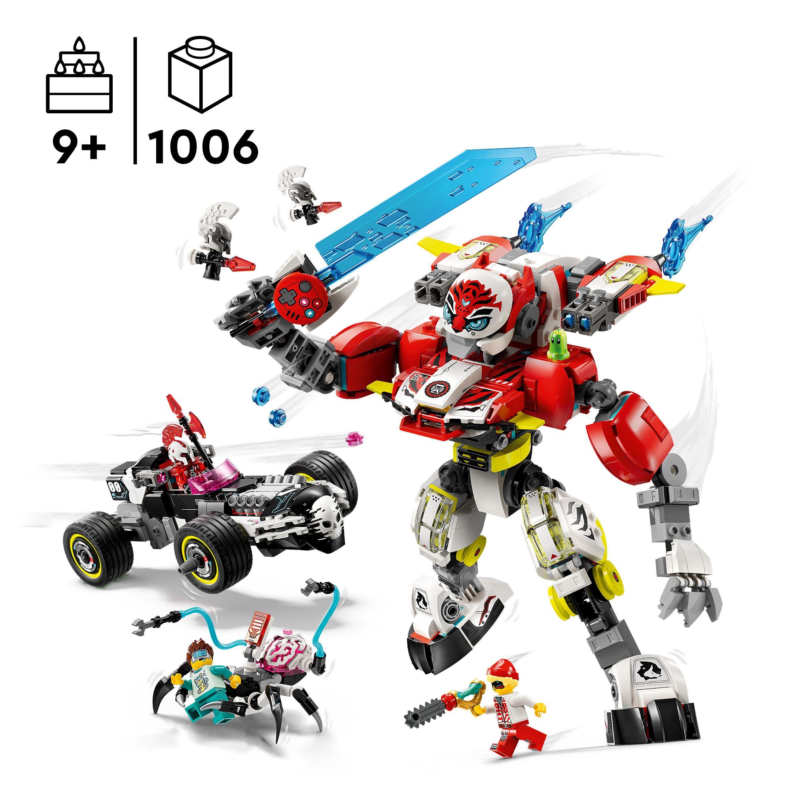 Voir la diapositive 3 : LEGO DREAMZzz 71497 - Robot-Tigre de Cooper et bolide de Zéro