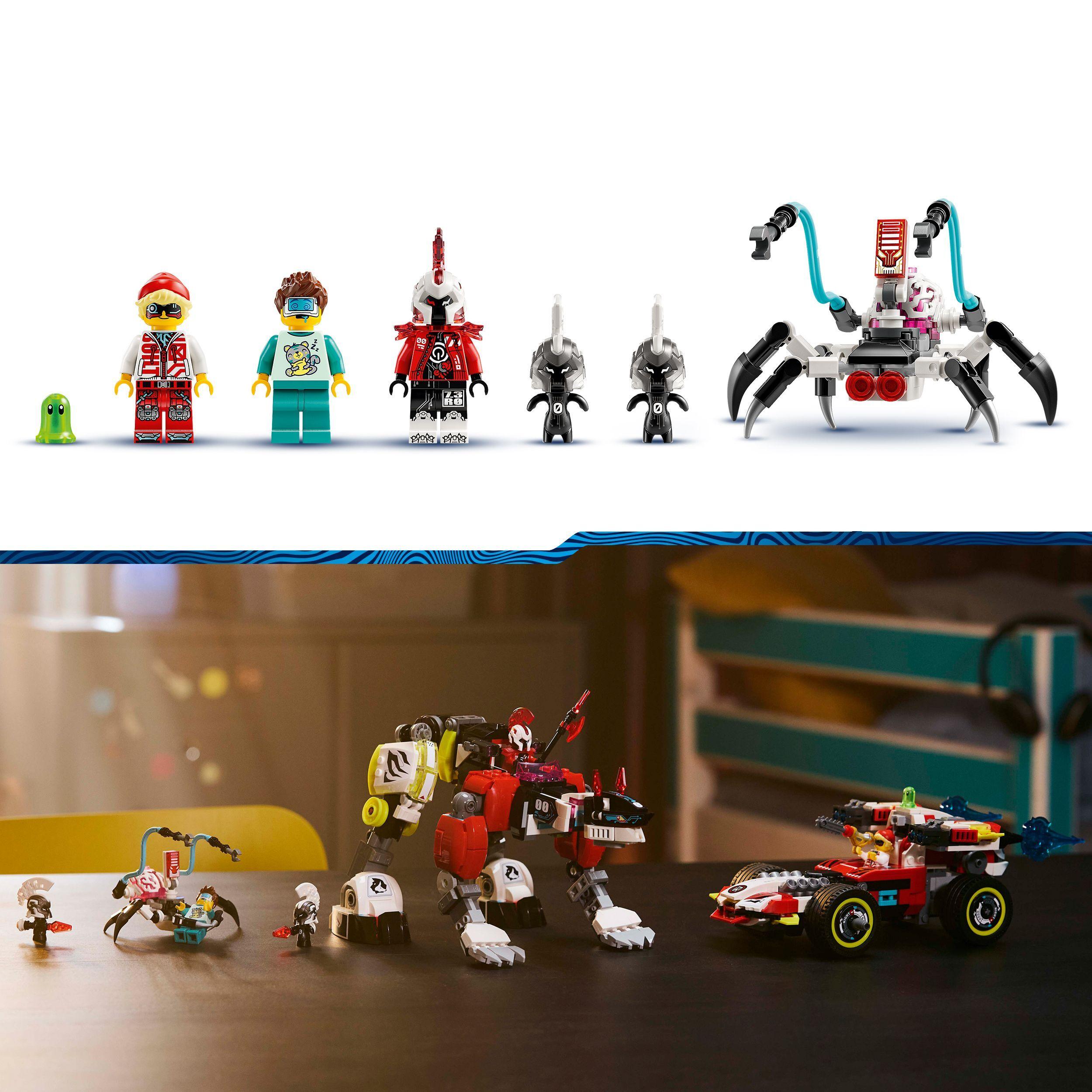 Voir la diapositive 5 : LEGO DREAMZzz 71497 - Robot-Tigre de Cooper et bolide de Zéro