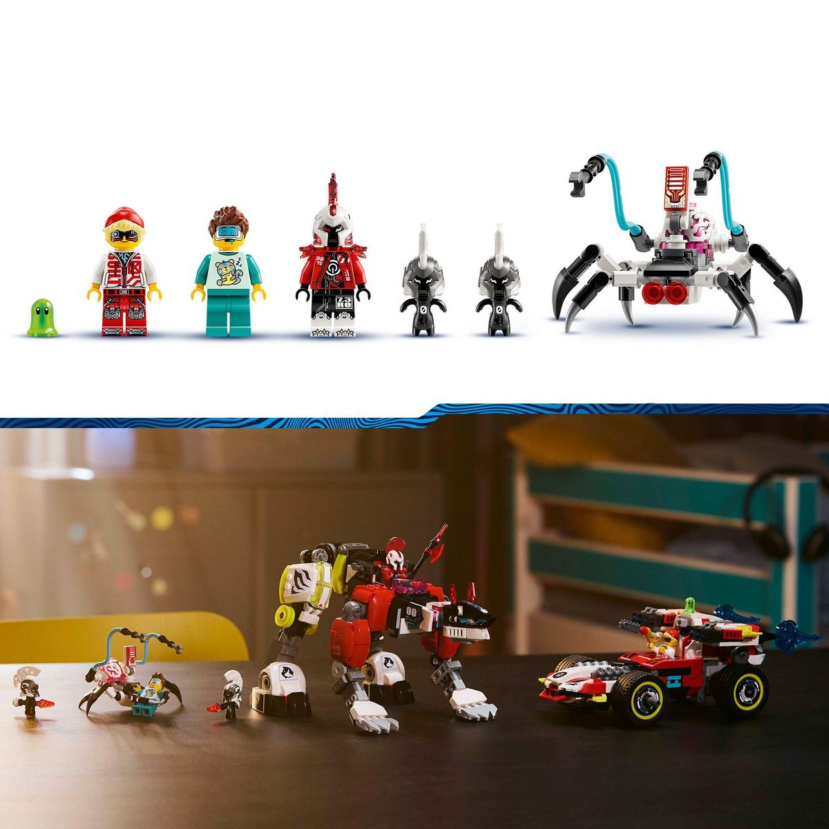 LEGO DREAMZzz 71497 - Robot-Tigre de Cooper et bolide de Zéro