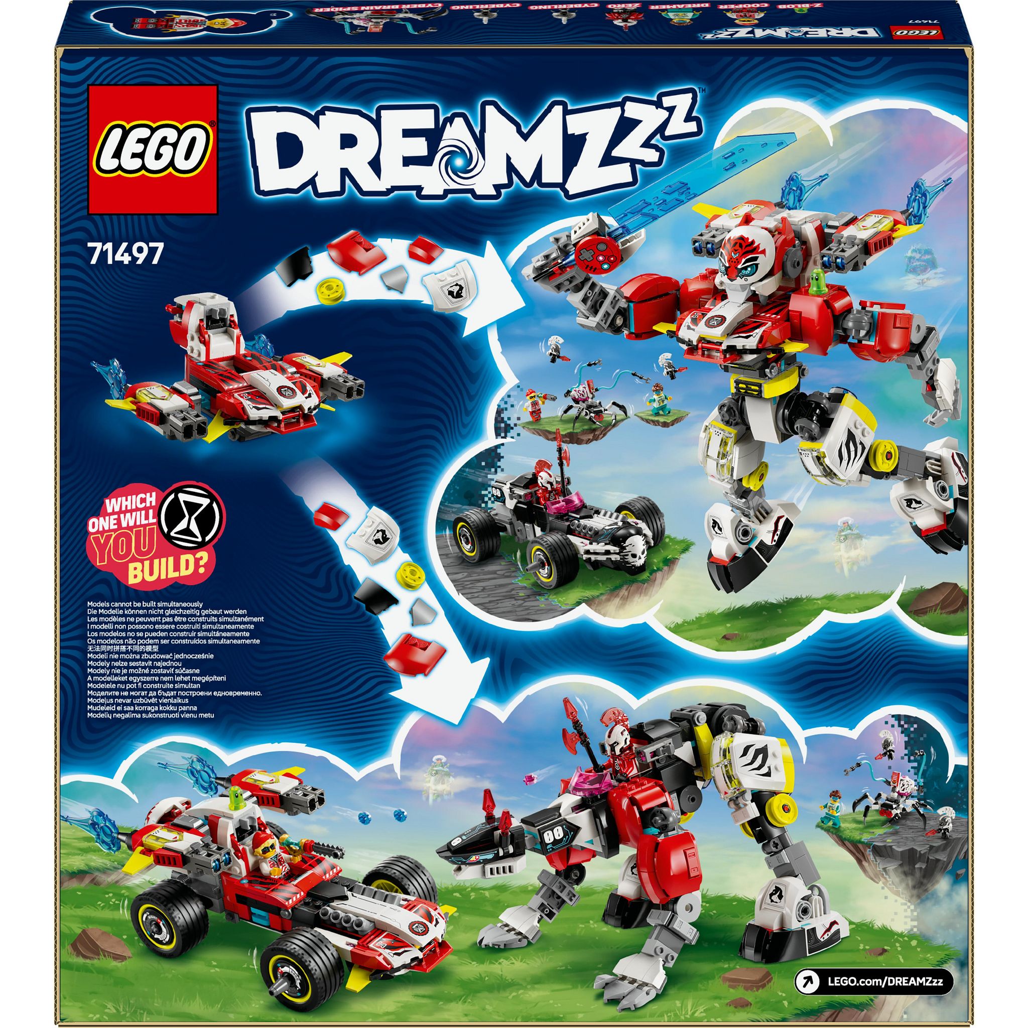 Voir la diapositive 8 : LEGO DREAMZzz 71497 - Robot-Tigre de Cooper et bolide de Zéro