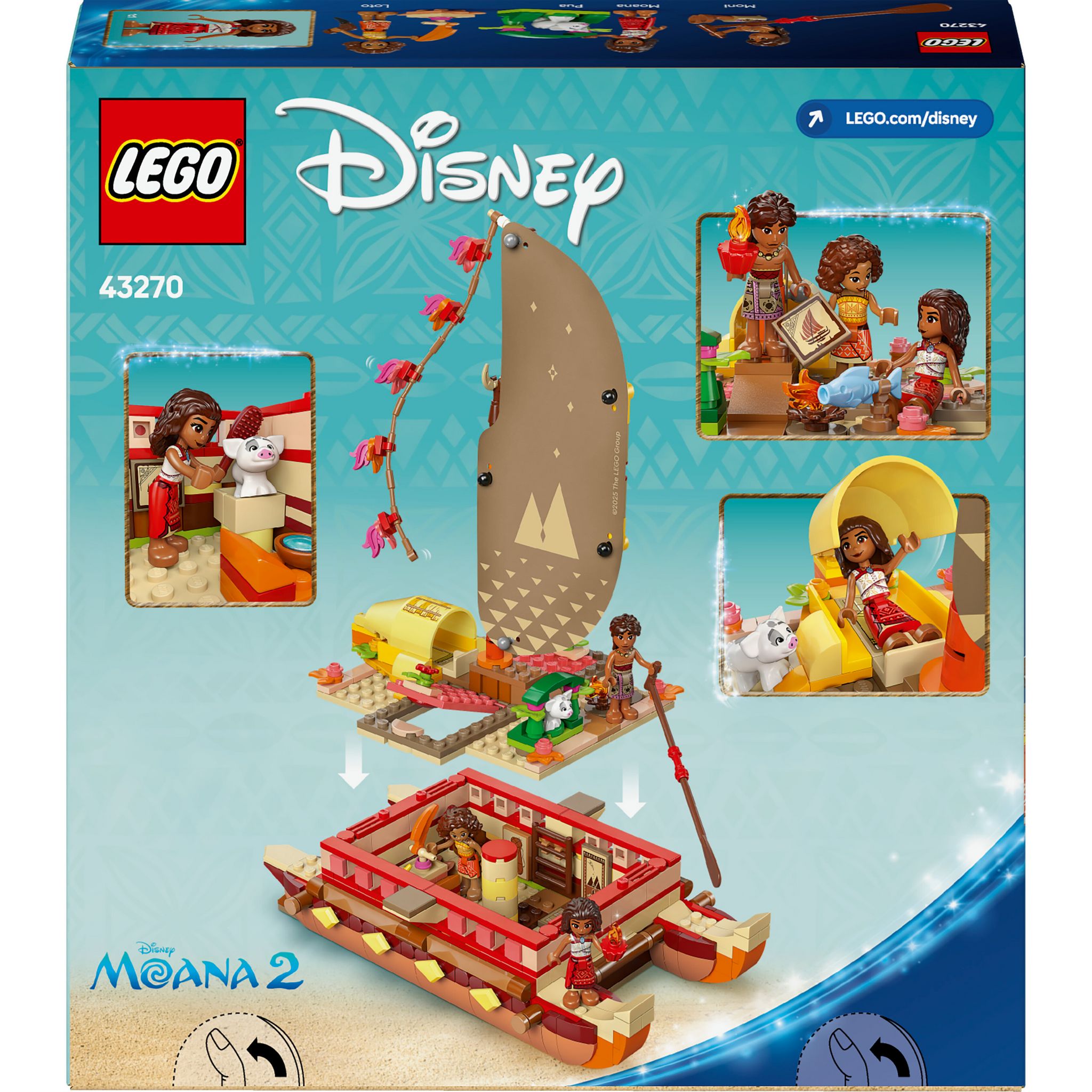 Voir la diapositive 3 : LEGO Disney 43270 - Le bateau d'Aventure de Vaiana
