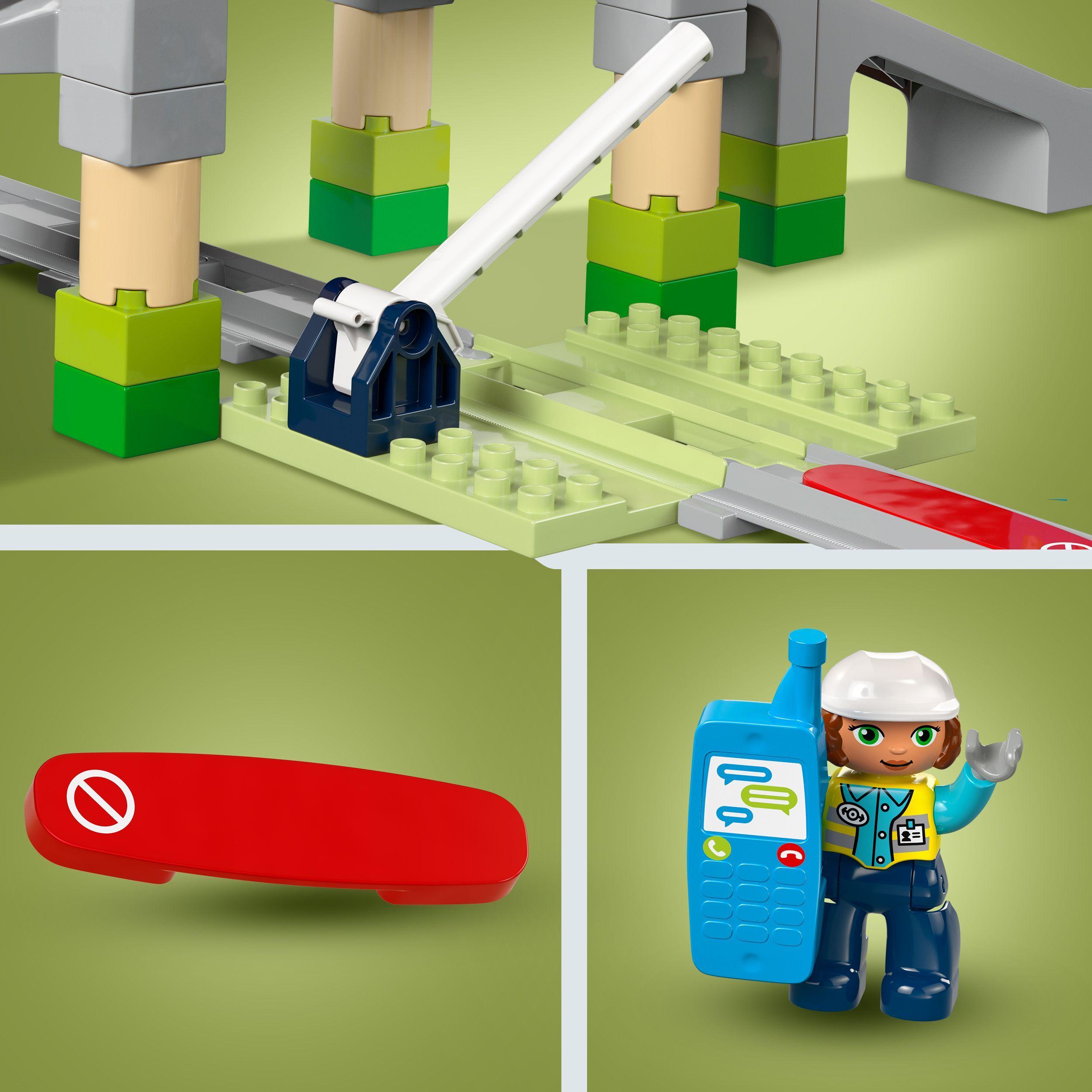 Voir la diapositive 5 : LEGO LEGO DUPLO Ma Ville 10426 Set d'Extension : Les Rails et le Pont du Train - Jouet Enfant