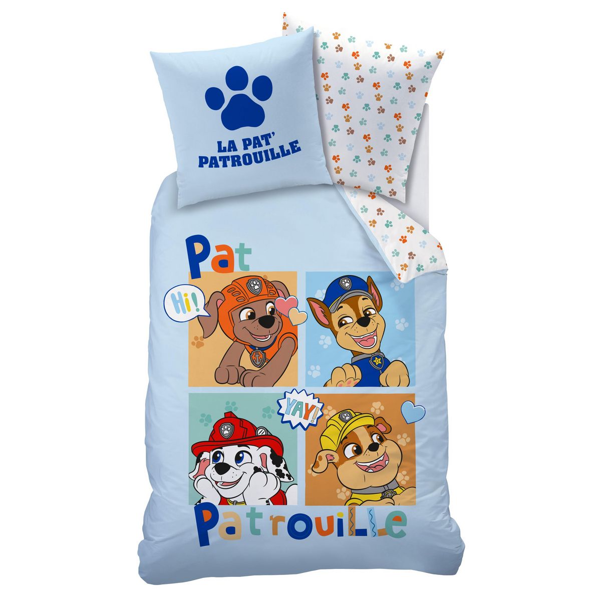 Parure housse de couette enfant en coton PAT PATROUILLE