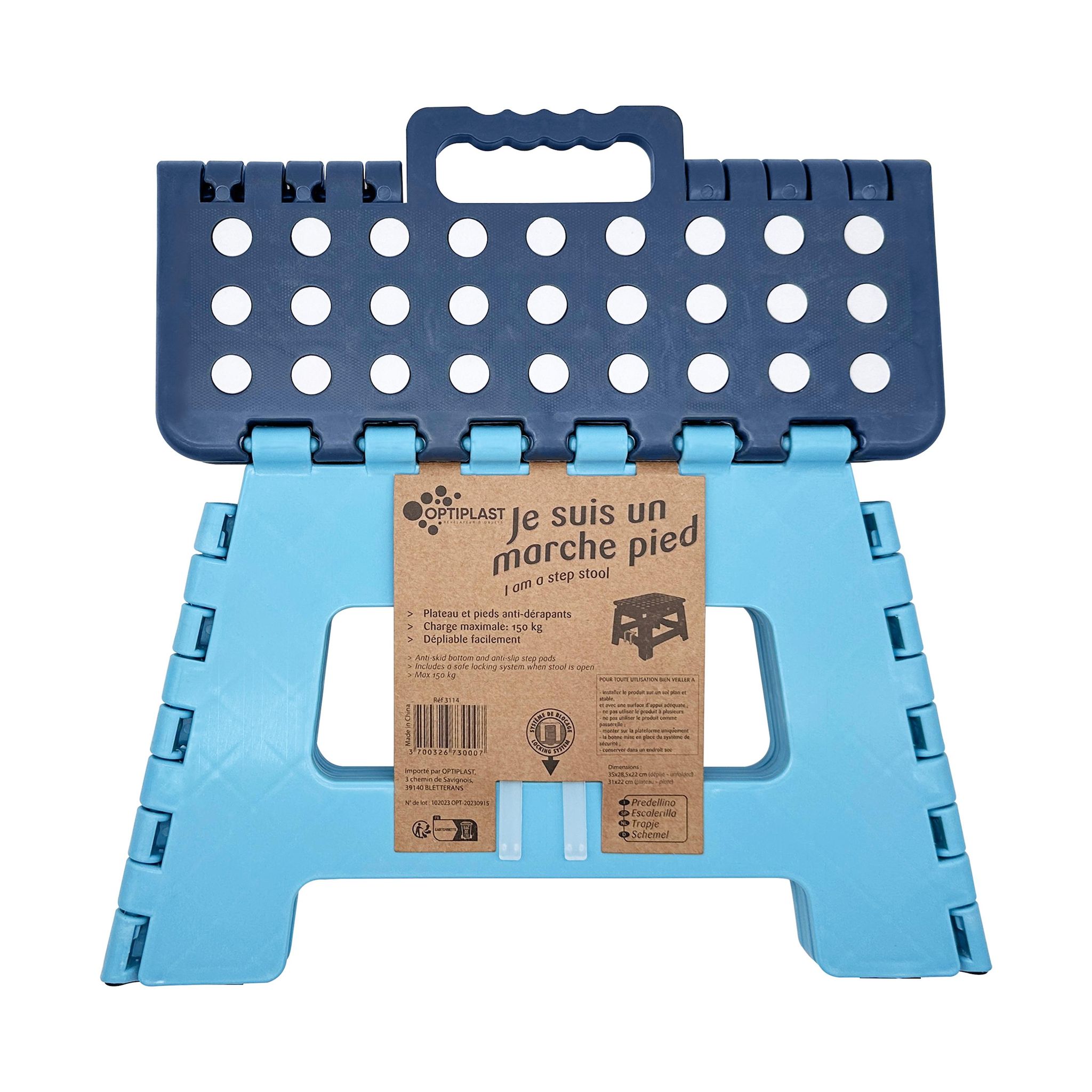 Voir la diapositive 2 : VIGAR Marche-pied uni 22 cm bleu/gis