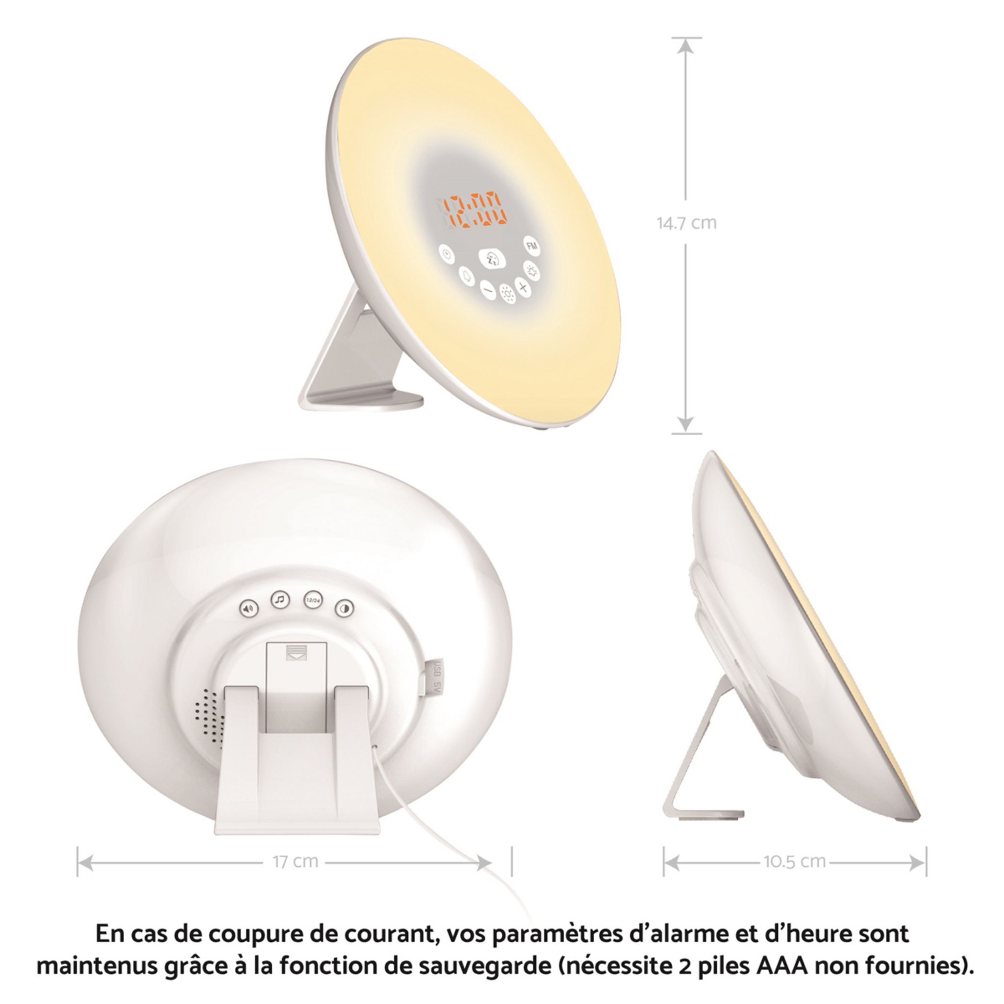 Voir la diapositive 2 : LEXIBOOK Réveil Decotech Simulation Aube