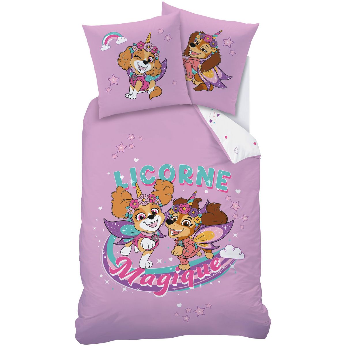 Parure housse de couette enfant en coton PAT PAT MAGIQUE
