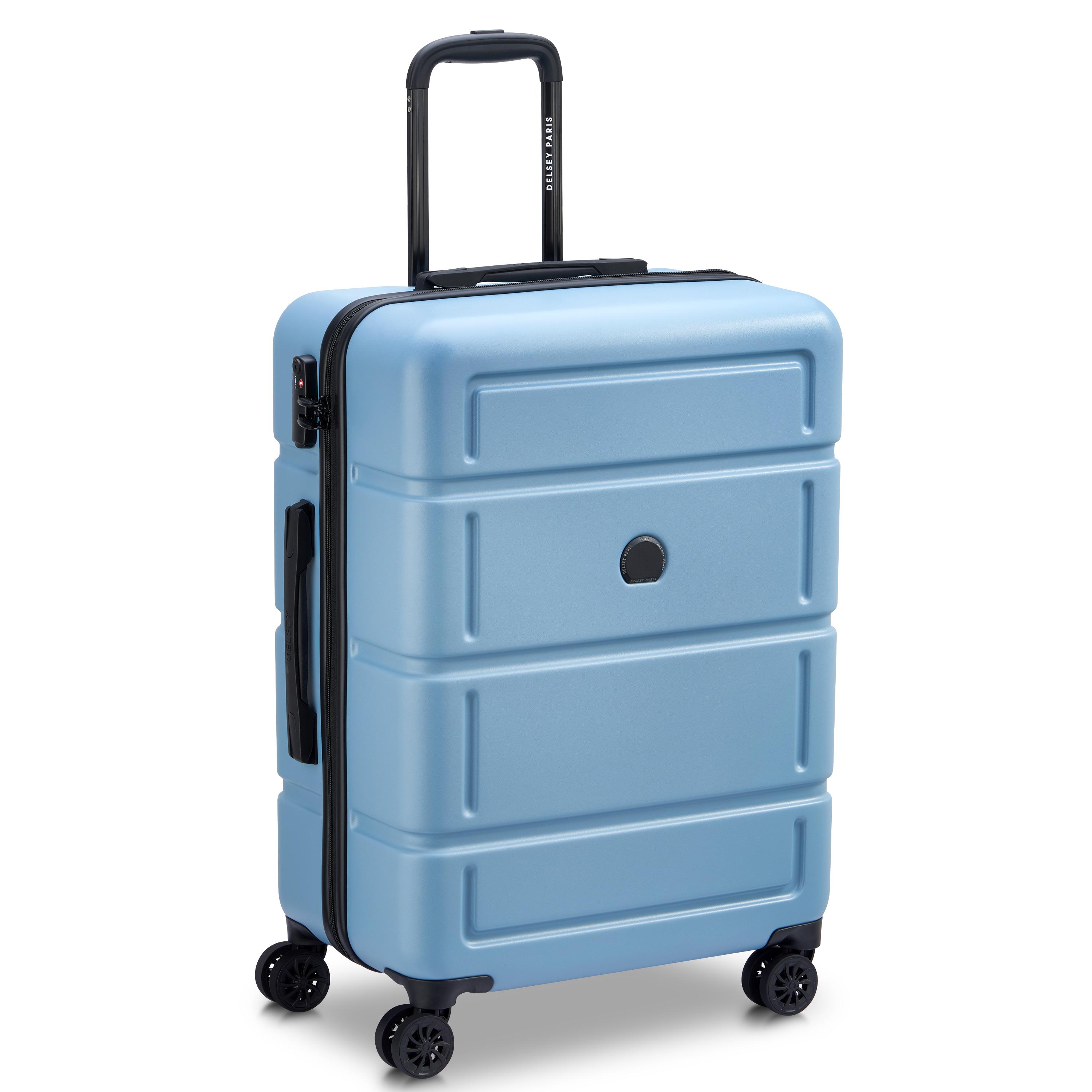 DELSEY Valise Camelia ABS 55cm 8 Roues - Bleu Ciel