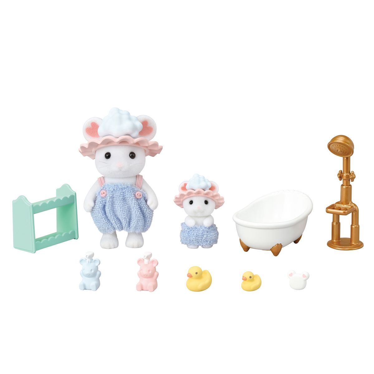 EPOCH D'ENFANCE Figurine Le bain des frères souris Marshmallow Sylvanian Families