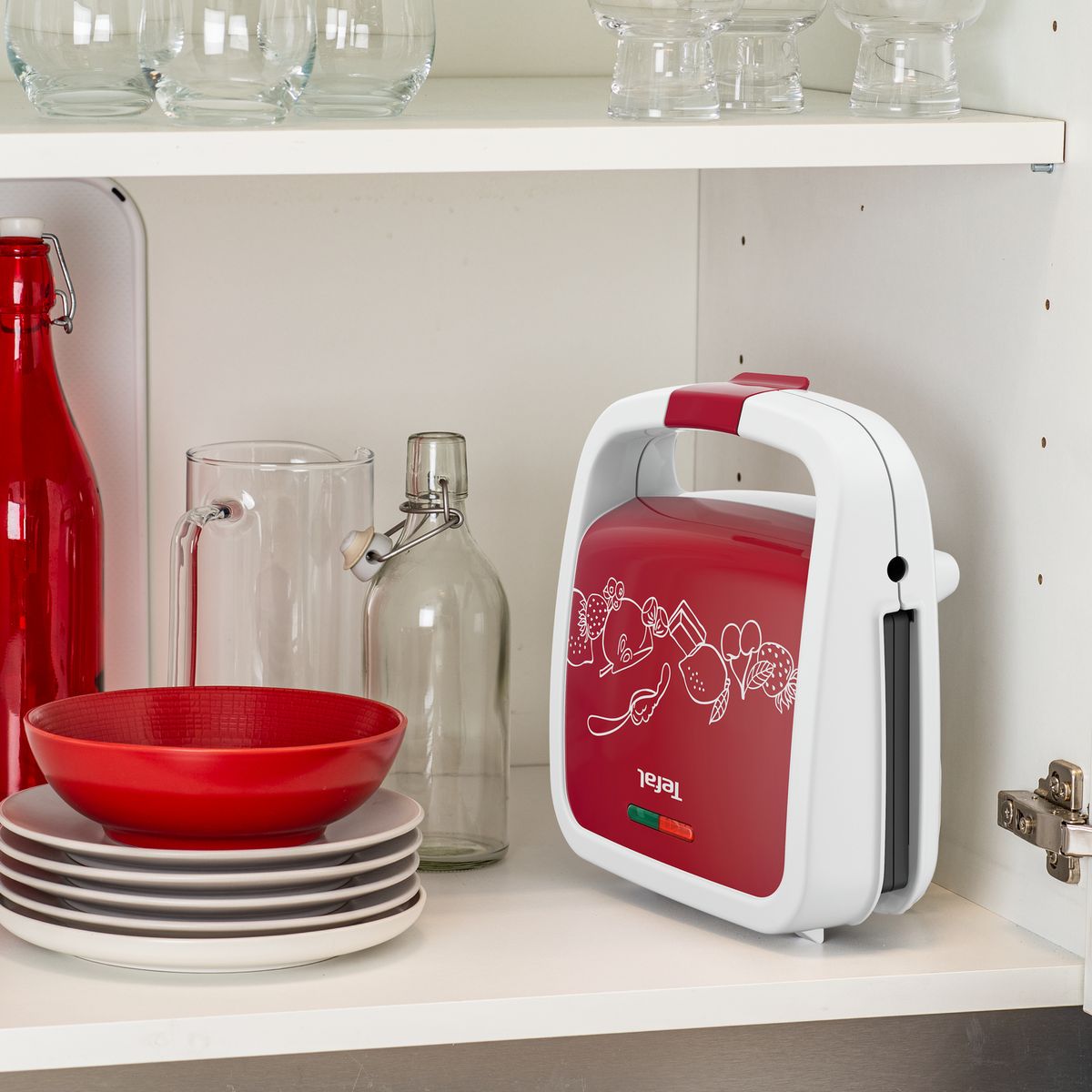 TEFAL Appareil à gaufres WD17C5FO - Rouge et blanc