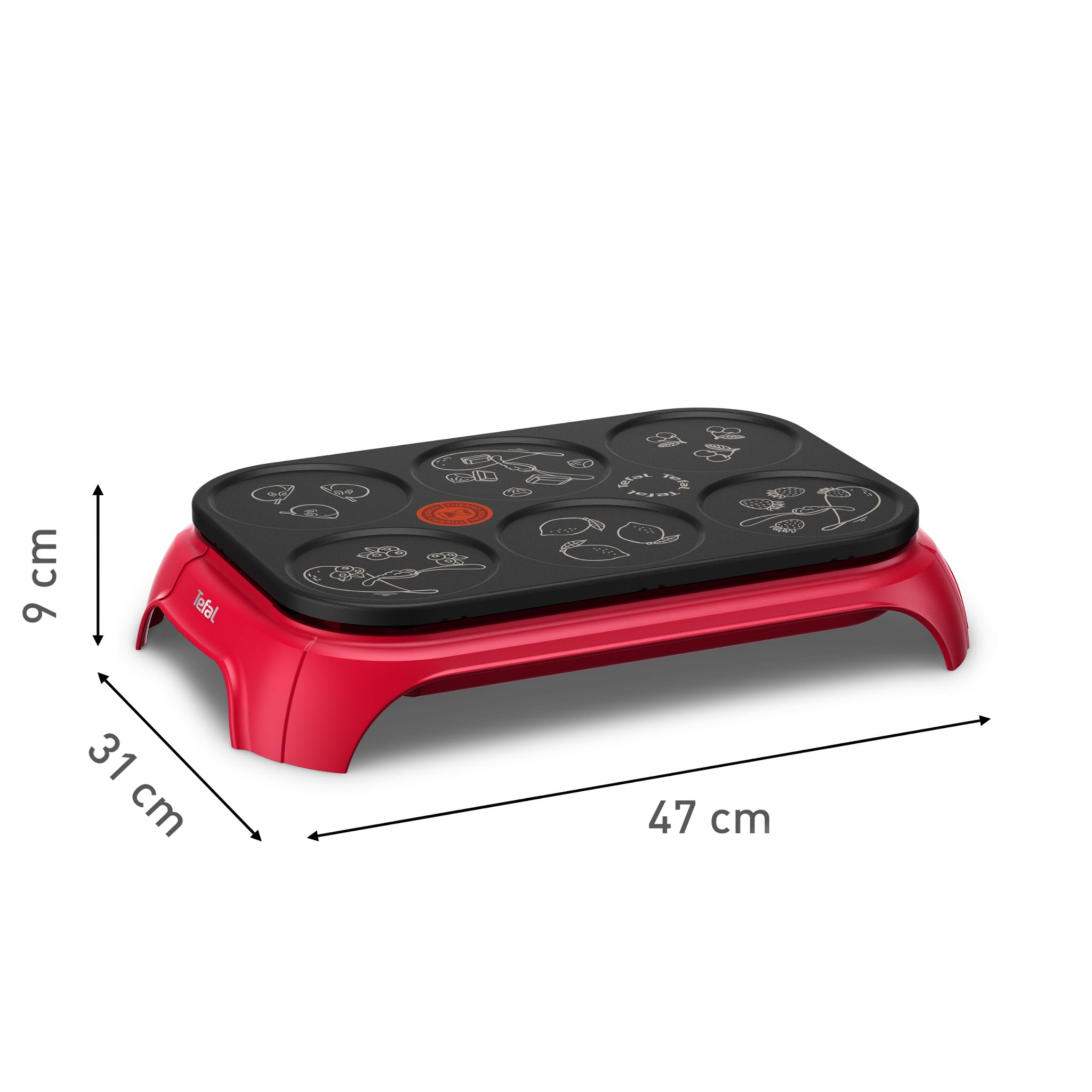 Voir la diapositive 4 : TEFAL Appareil à crêpes PY55C5FO - Rouge