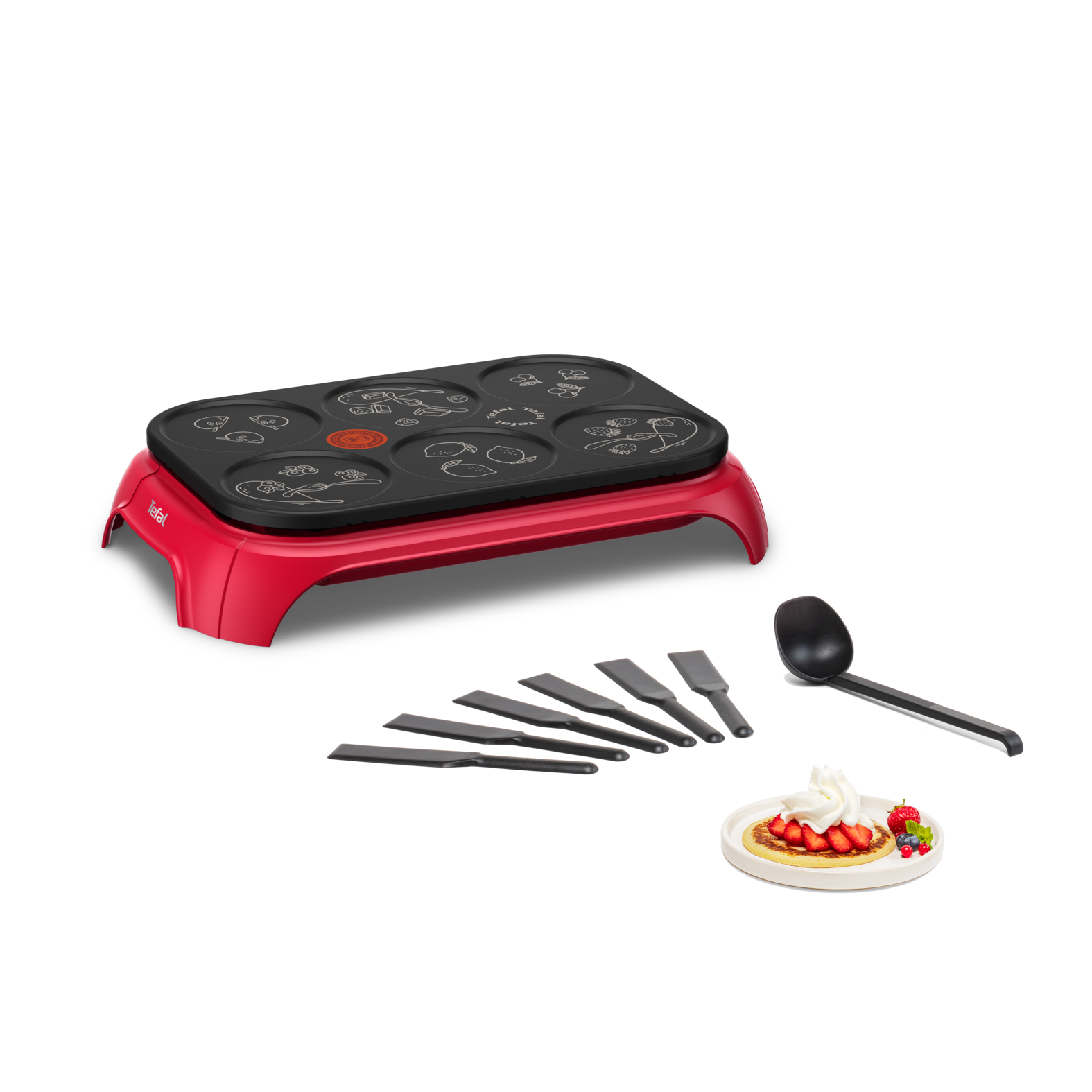Voir la diapositive 7 : TEFAL Appareil à crêpes PY55C5FO - Rouge