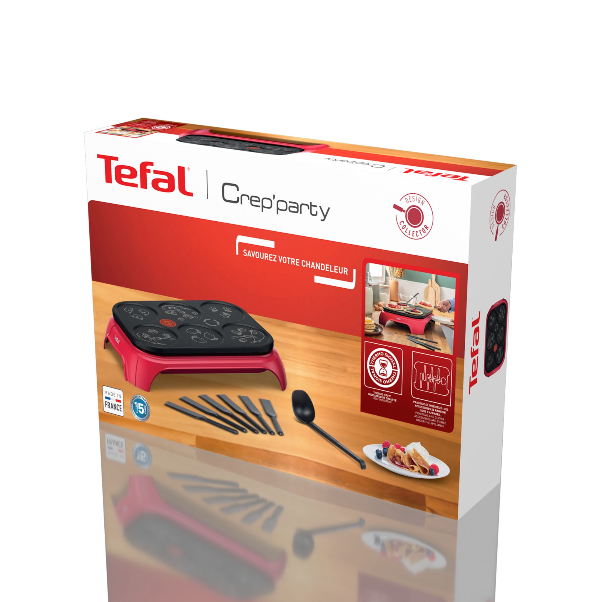 Voir la diapositive 9 : TEFAL Appareil à crêpes PY55C5FO - Rouge