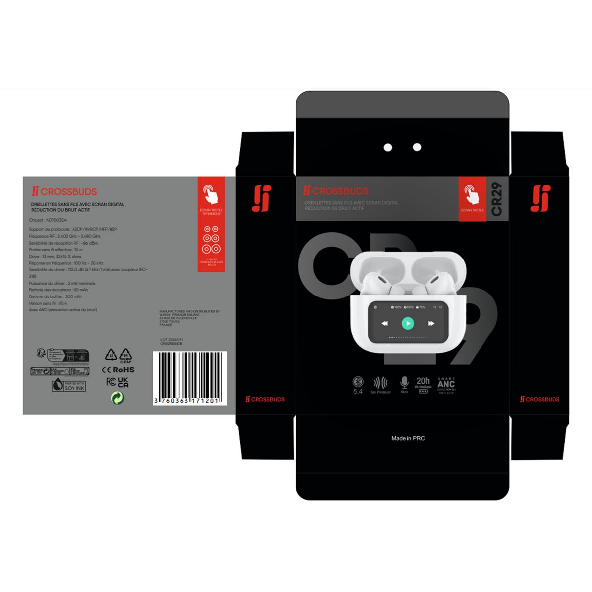 Écouteurs CrossBuds TWS CR296 - Blanc