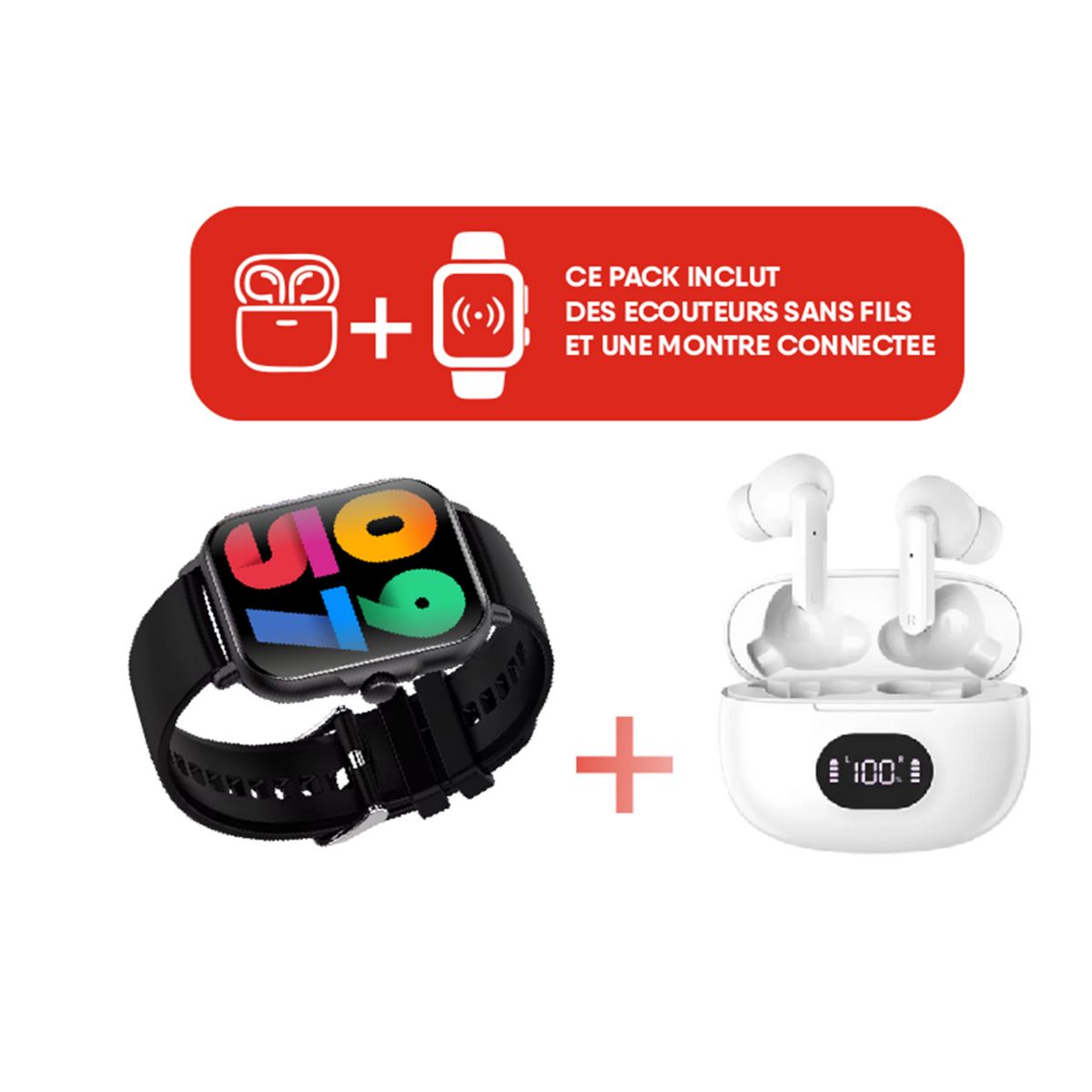 Écouteurs CrossBuds TWS + Montre connectée Swatch CR36