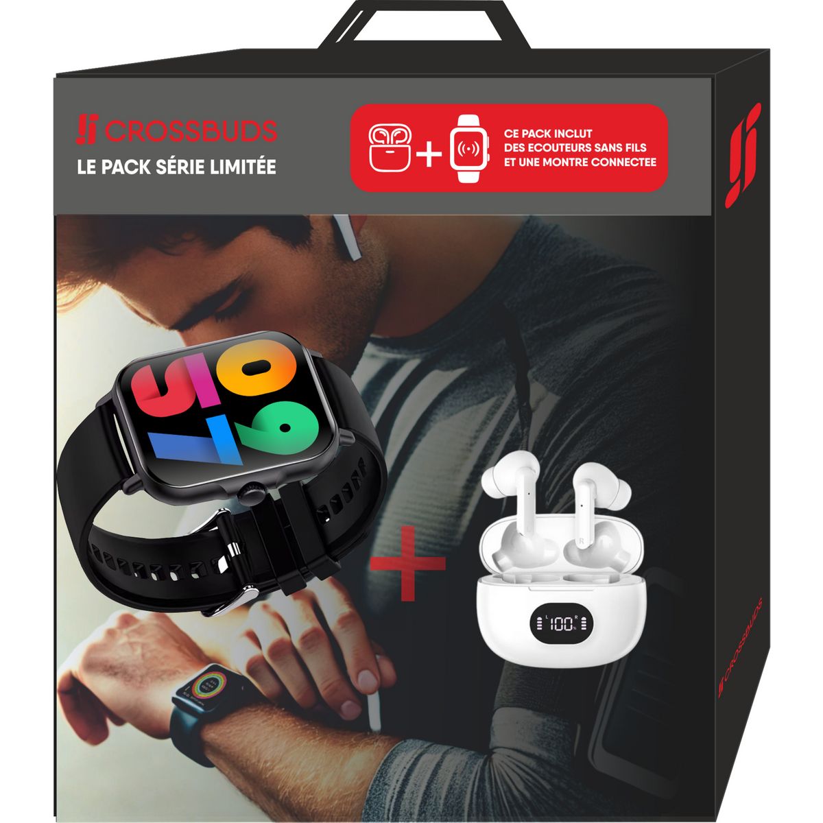 Écouteurs CrossBuds TWS + Montre connectée Swatch CR36