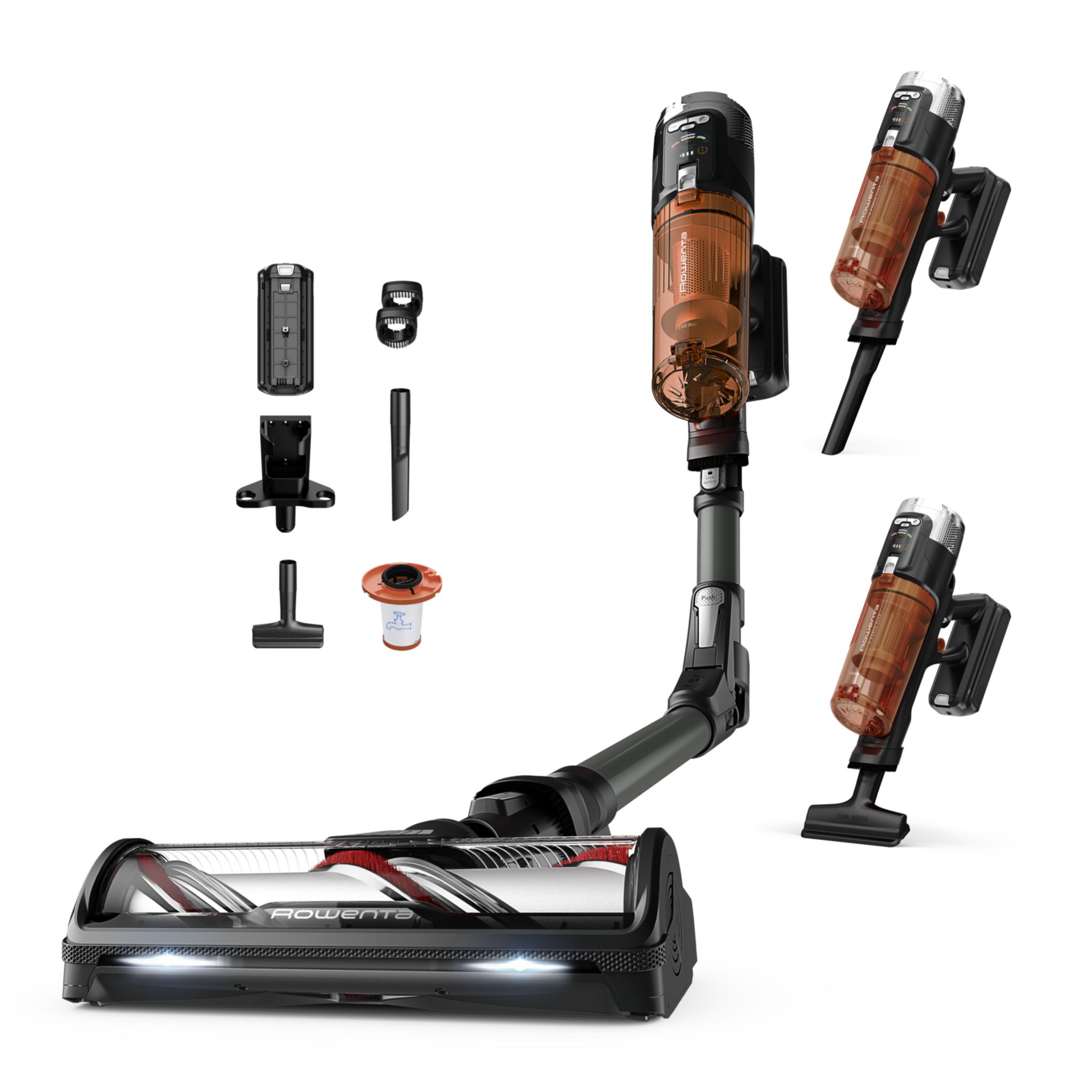 Voir la diapositive 4 : ROWENTA Aspirateur balai sans fil RH9A30WO - Orange et noir