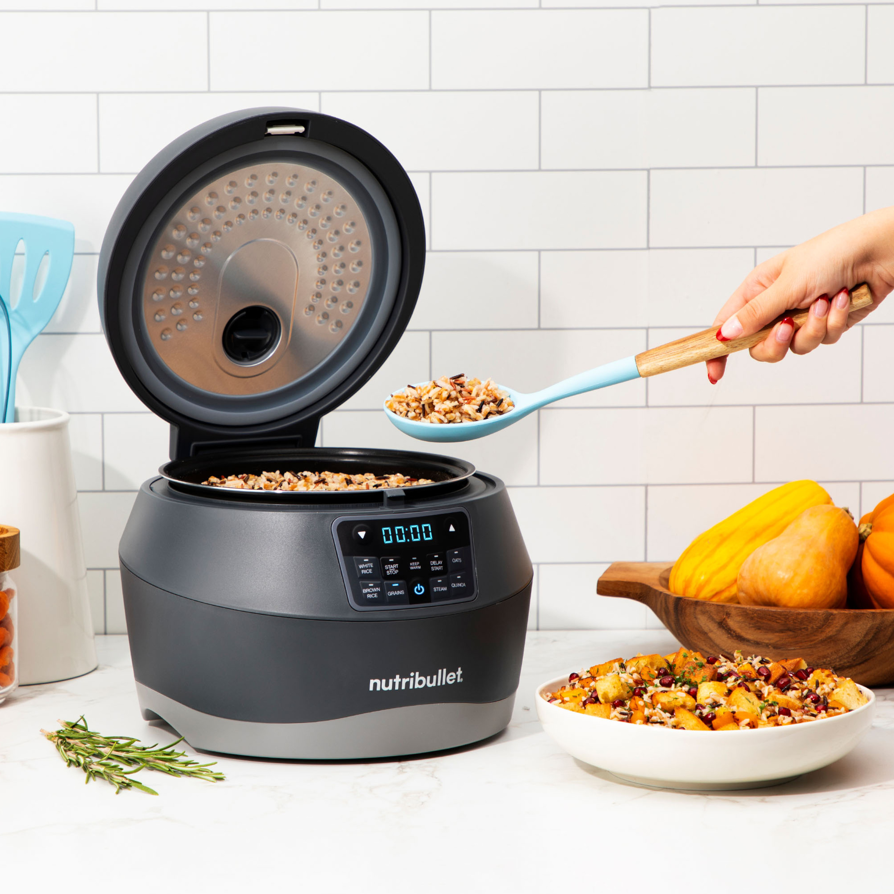 Voir la diapositive 9 : NUTRIBULLET Cuiseur à riz NBR605DG - Gris