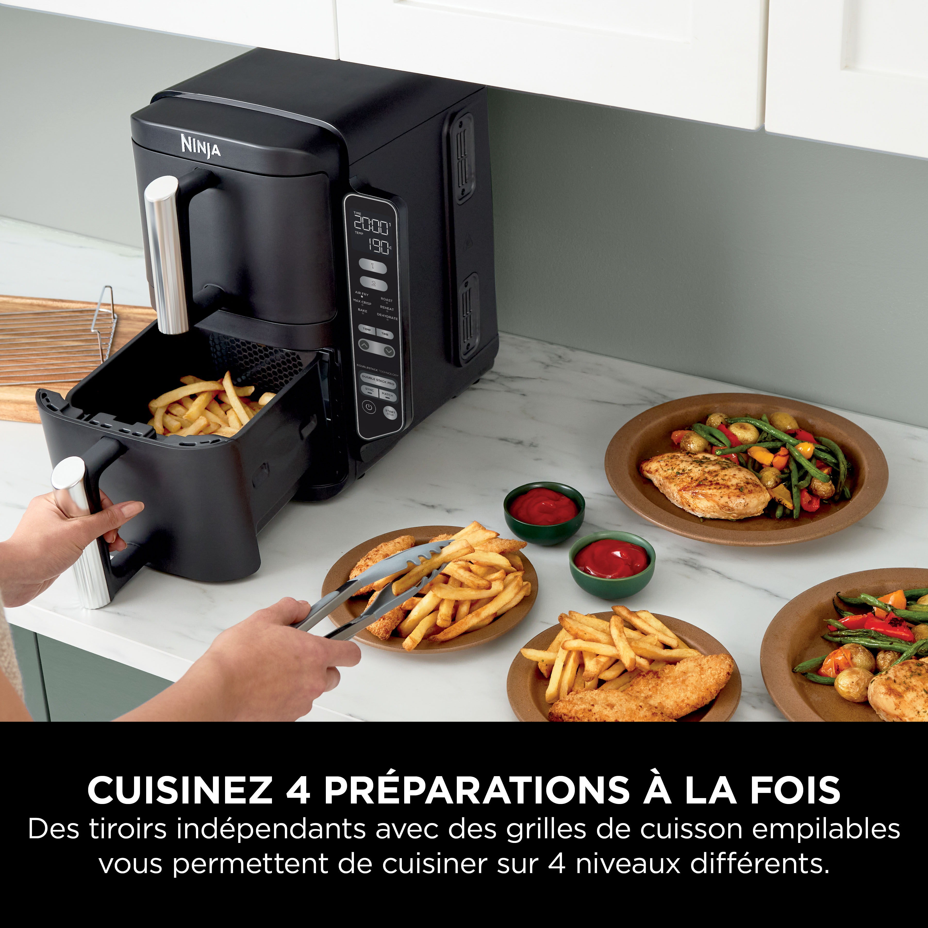Voir la diapositive 5 : NINJA Friteuse sans huile à air chaud SL300EU - Noir