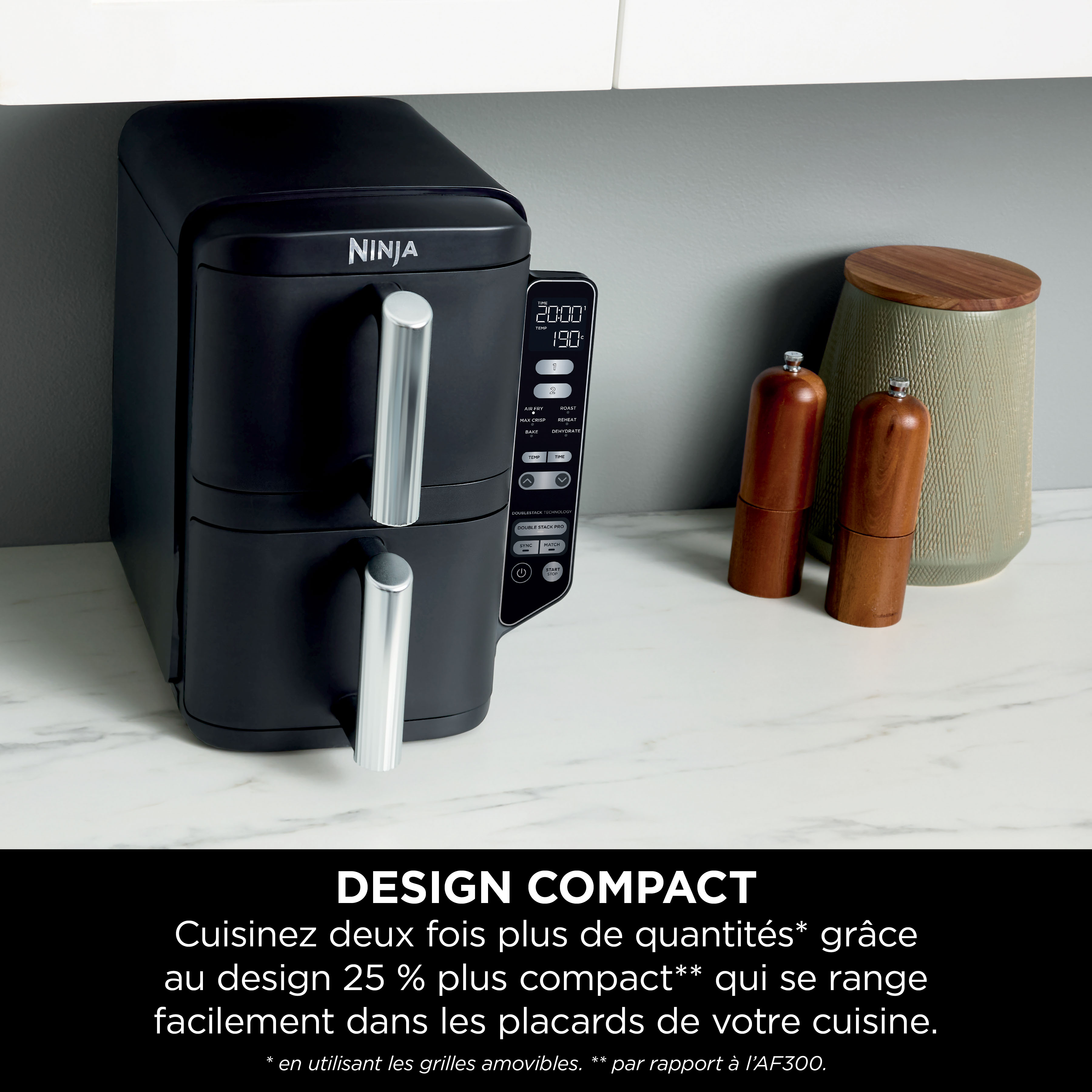 Voir la diapositive 6 : NINJA Friteuse sans huile à air chaud SL300EU - Noir