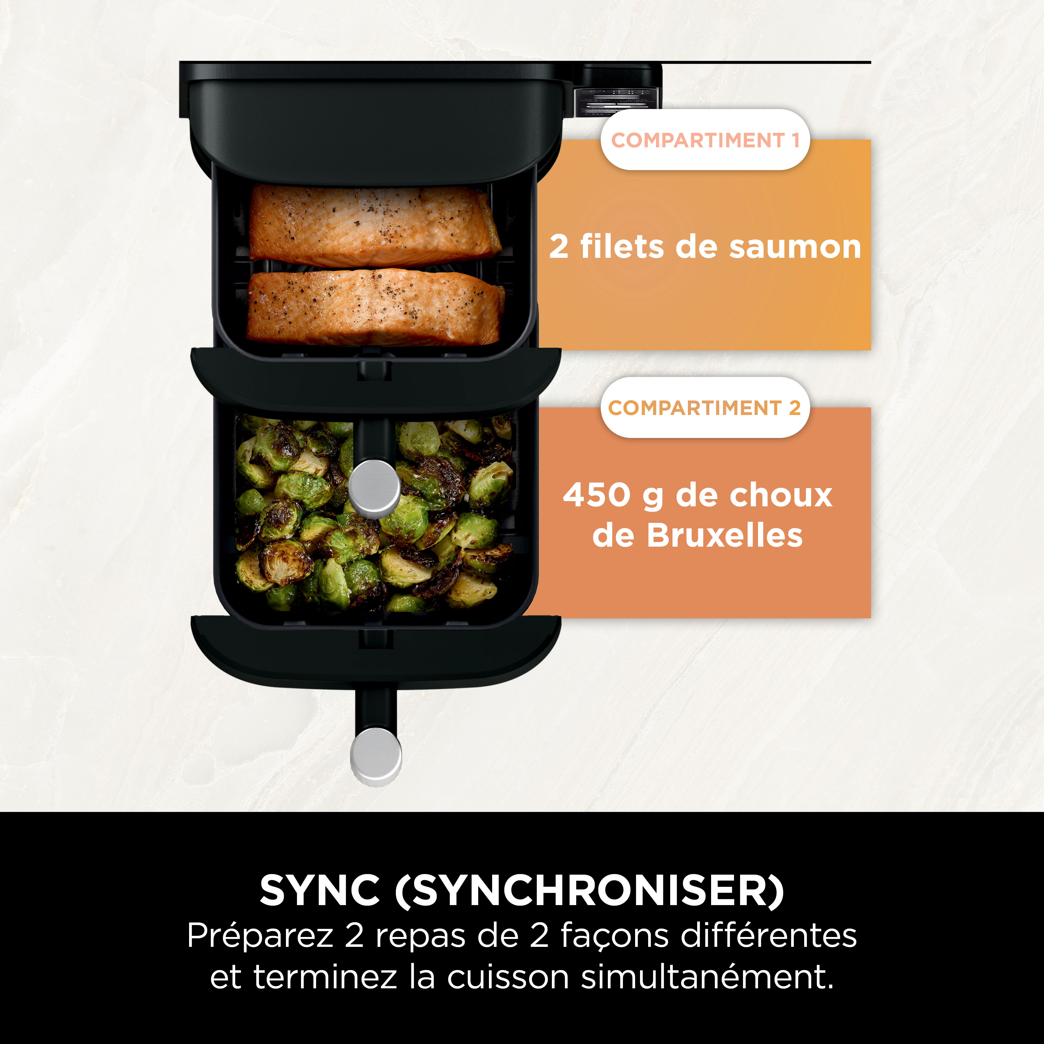 Voir la diapositive 9 : NINJA Friteuse sans huile à air chaud SL300EU - Noir