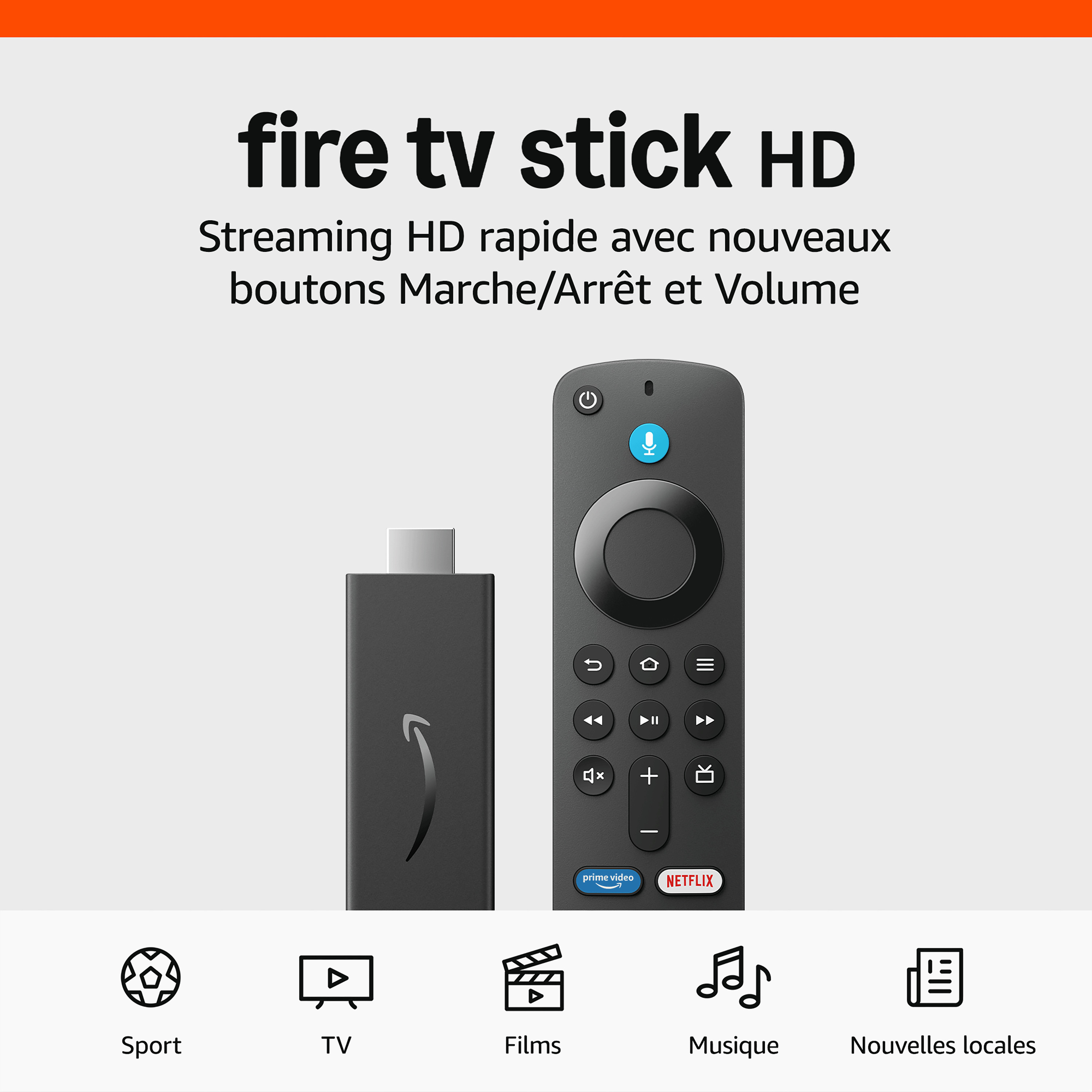 Voir la diapositive 2 : AMAZON Fire TV Stick HD 2024