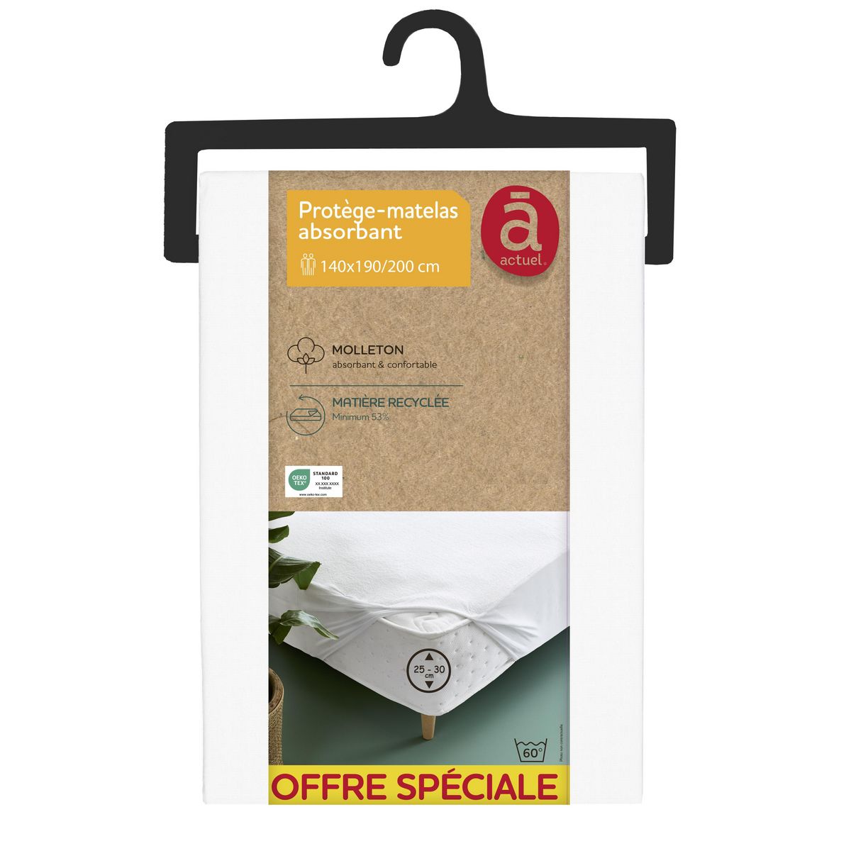 ACTUEL Protège matelas absorbant & confortable en molleton