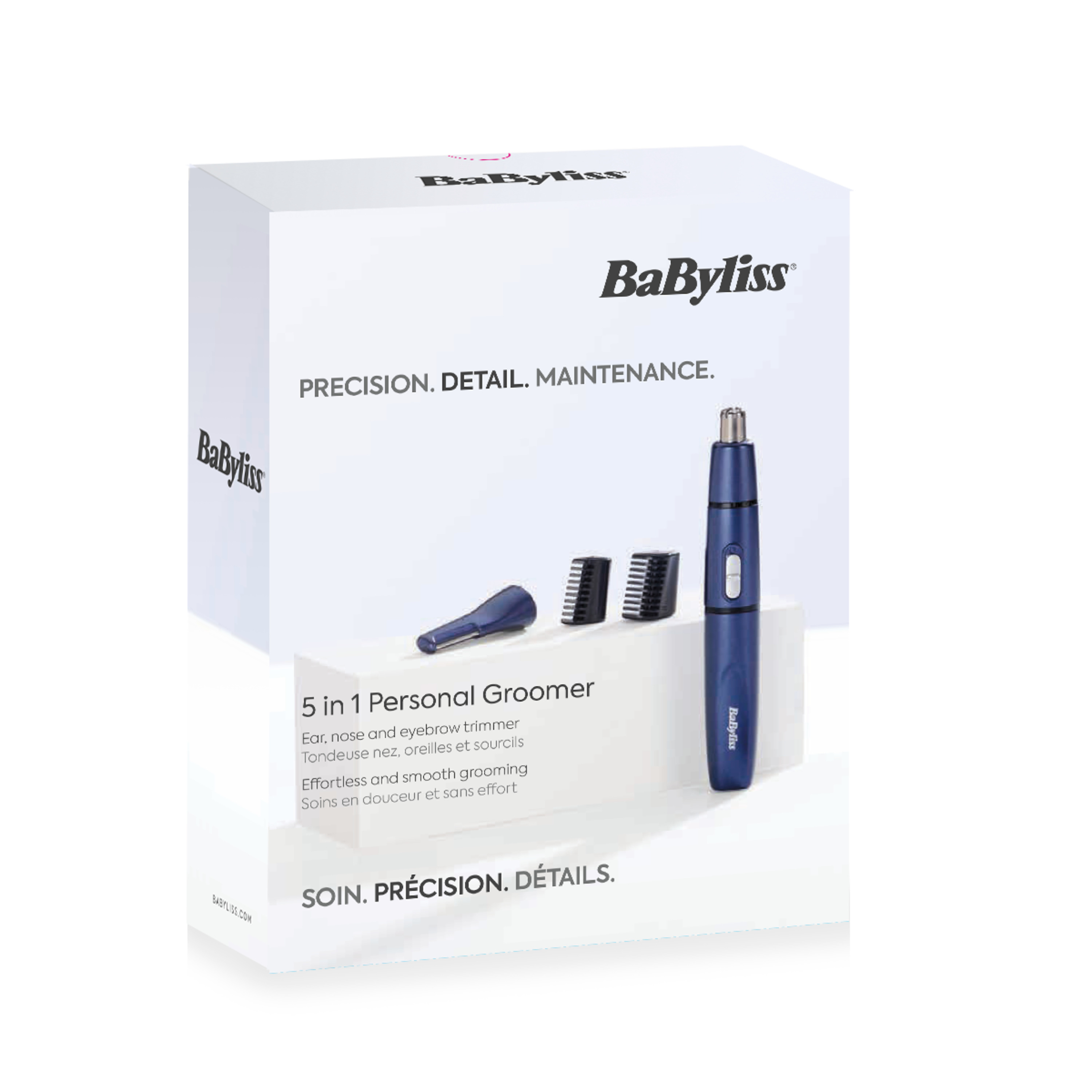 Voir la diapositive 2 : BABYLISS Tondeuse nez-oreilles E758SE - Bleu
