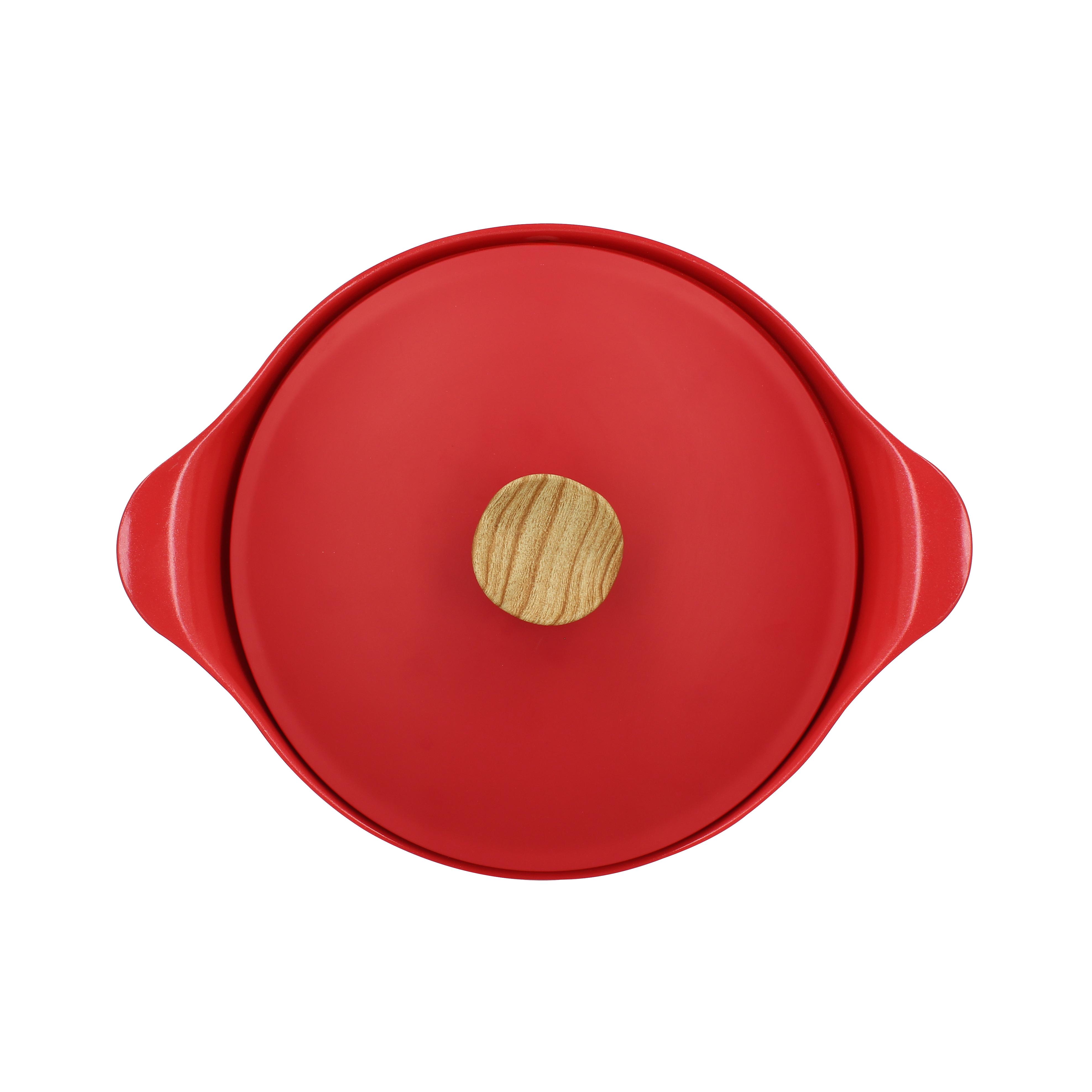 Voir la diapositive 2 : MENASTYL Cocotte en fonte d'aluminium 6 L 28 cm tous feux dont induction rouge
